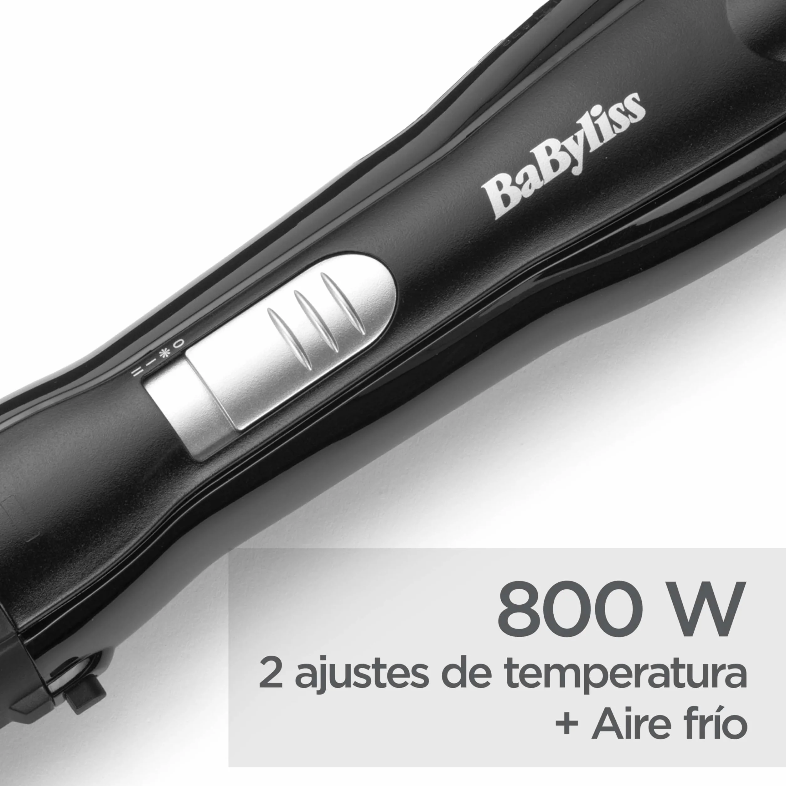 BaByliss Cepillo de Aire Shape & Smooth AS82E, Potente Cepillo de Aire, 30 mm y 20 mm, Función de Aire Frío, Negro