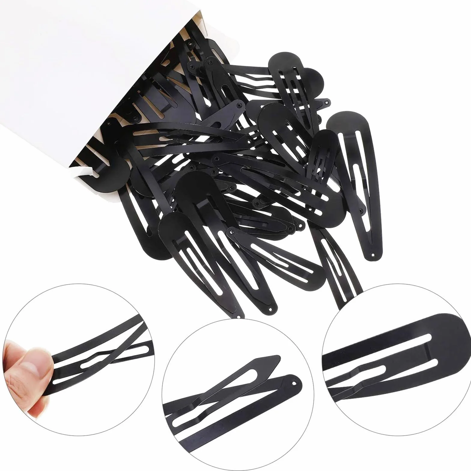 Clips de Pelo Metal 20 Piezas, Pinzas y Horquillas para Mujer y Niña, Negro