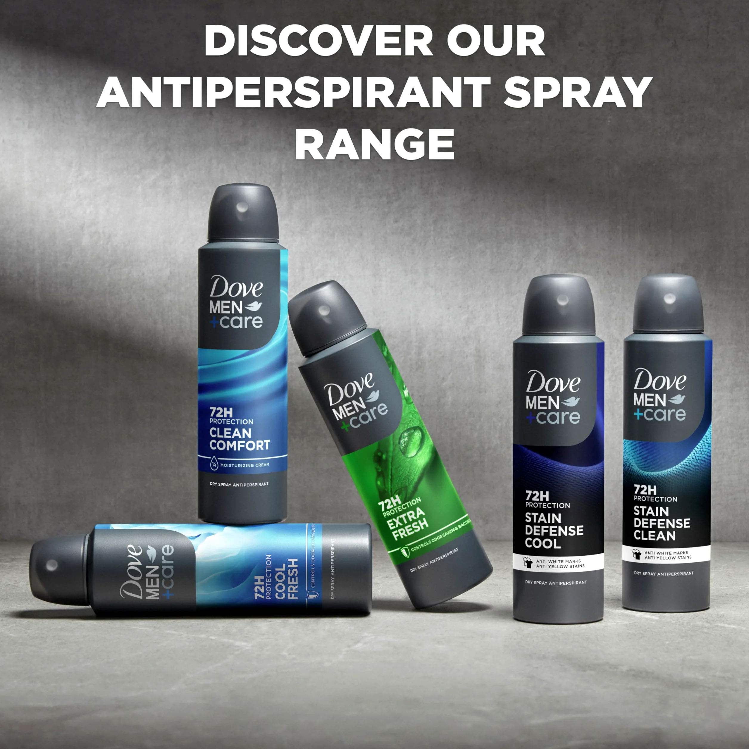 Dove Men+Care - Desodorante estimulante antitranspirante en aerosol seco, madera de cedro y frijoles tonka, 4 unidades, 48 horas, desodorante de protección contra olores para hombres, hidratante a