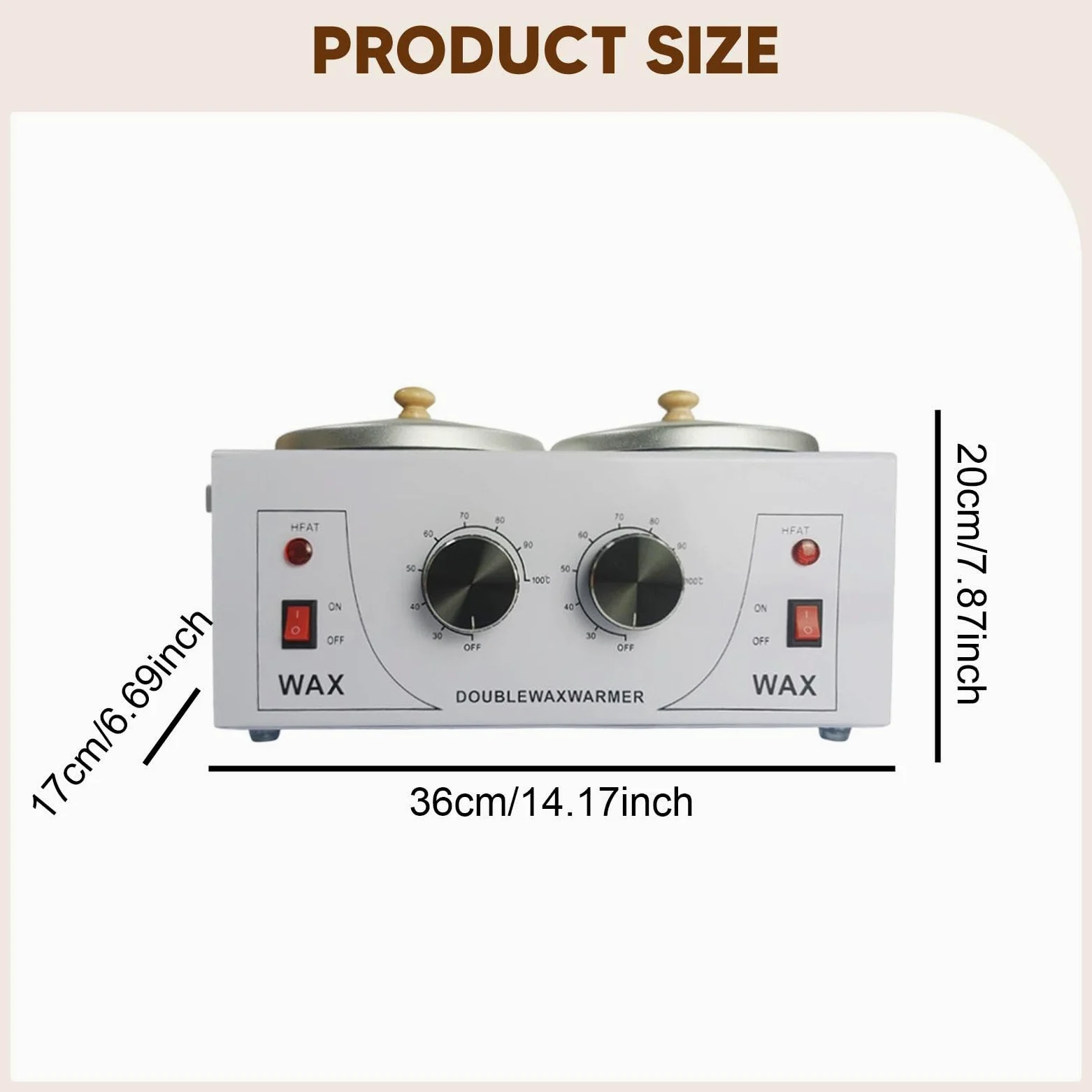 Qianly Olla de Cera Profesional Máquina Depilatoria Doble Recipiente con Apagado Automático Gran Capacidad 1000ml y Material Aluminio para Tratamientos de
