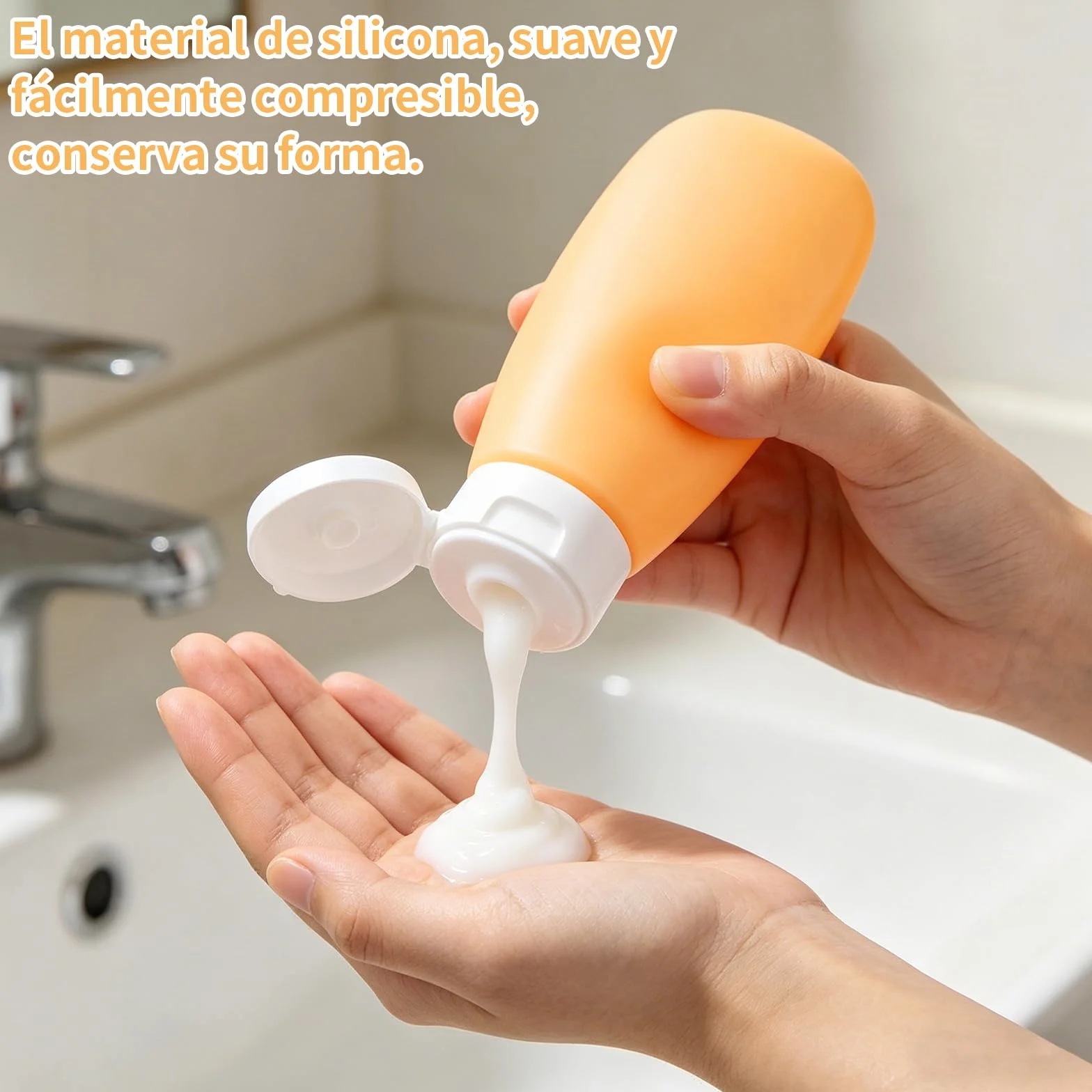 Botellas de Viaje Silicona 4 Pack - Botes Rellenables Sin BPA para Champú y Lociones