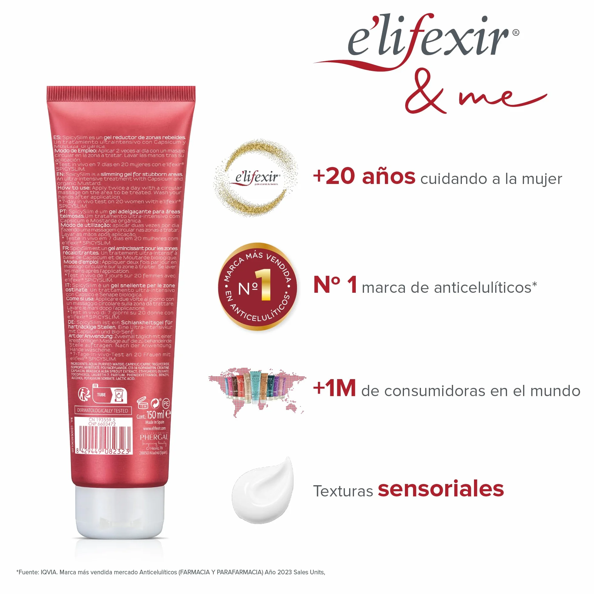 E'lifexir Spicyslim Crema Reductora Extrema para Zonas Rebeldes 150 mL