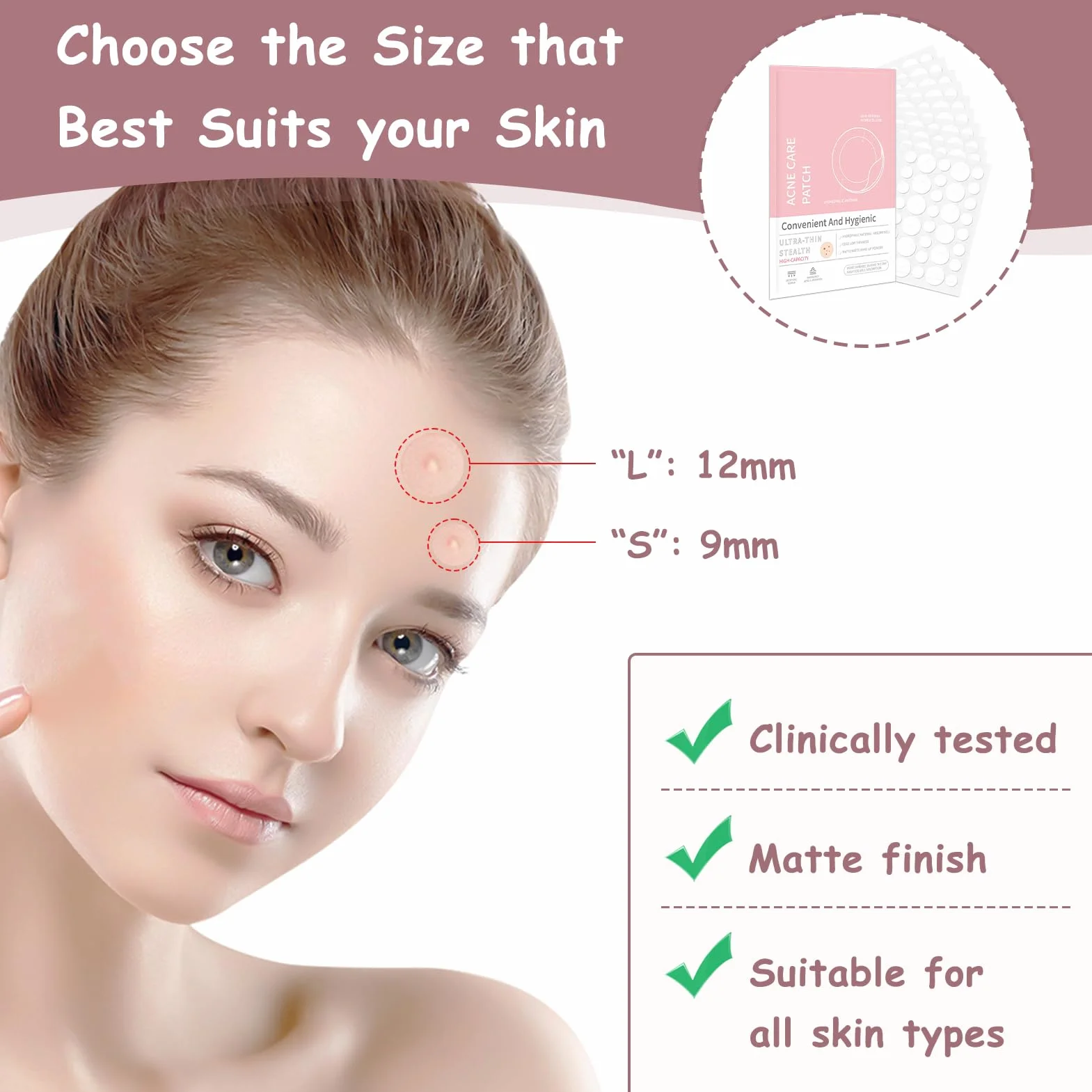 360 Piezas Parches para Acné Hidrocoloides, Parches para Granos Día y Noche, Pimple Patch Parches Anti Acne Impermeables Transpirables, Absorbe el Pus Reduce Cicatrices, Todo Tipo de Piel 10mm/12mm
