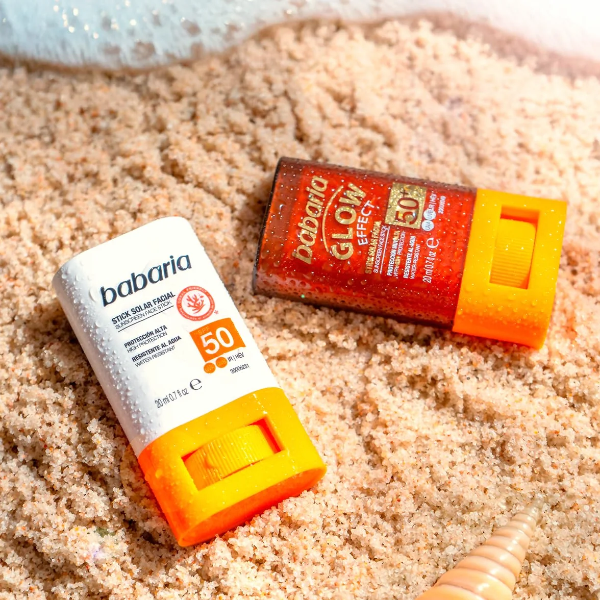 Babaria Stick Solar Facial SPF50+ Niños y Adultos 20 g Transparente Manteca de Karité Protector Solar Facial 50 Aloe Vera Zonas Sensibles