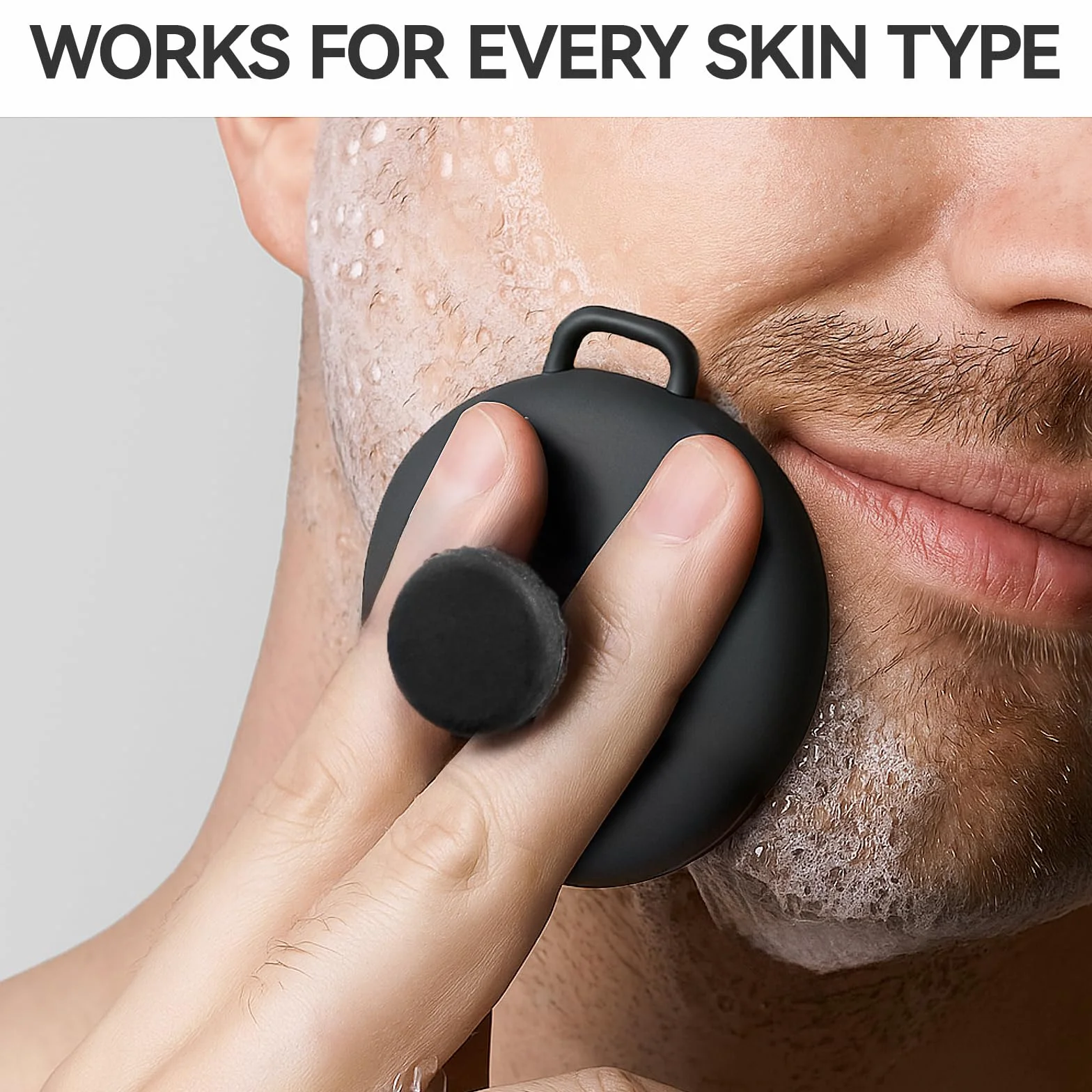 Cepillo de limpieza facial de silicona, exfoliación suave y eliminación de puntos negros, 1 paquete (negro)