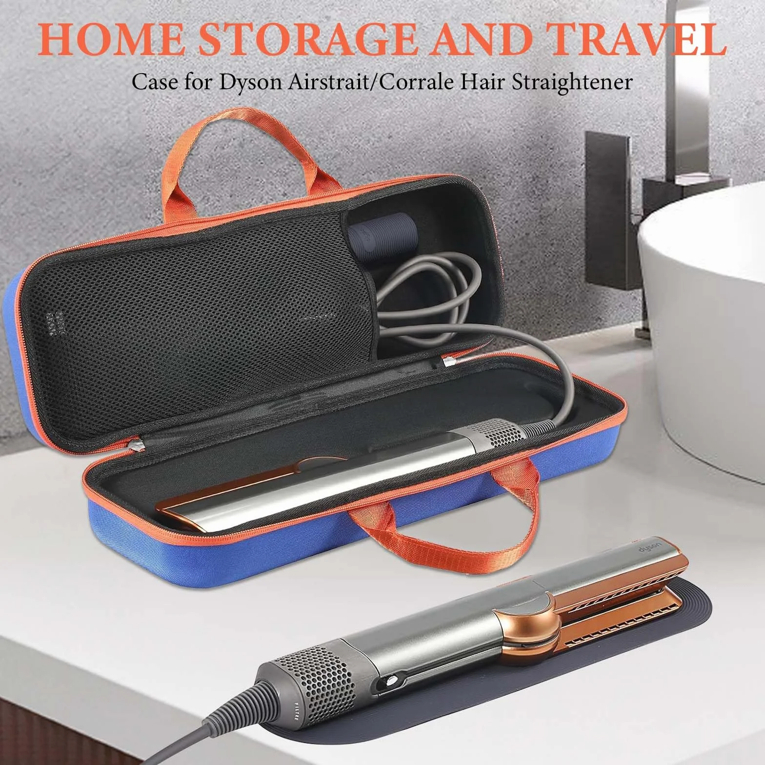 Funda rígida para Dyson HT01 Airstrait, azul, Clásico