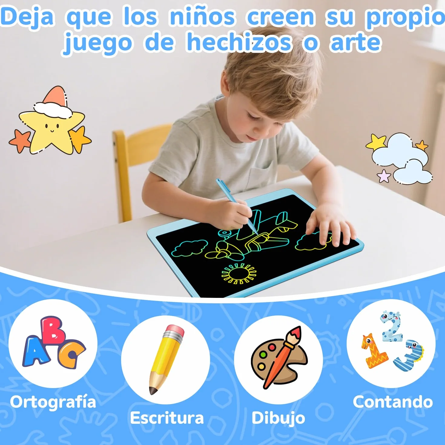 Electight Tableta de Escritura LCD 12 Pulgadas Edición Mejorada Tablero de Dibujo Electrónico Color para Niños