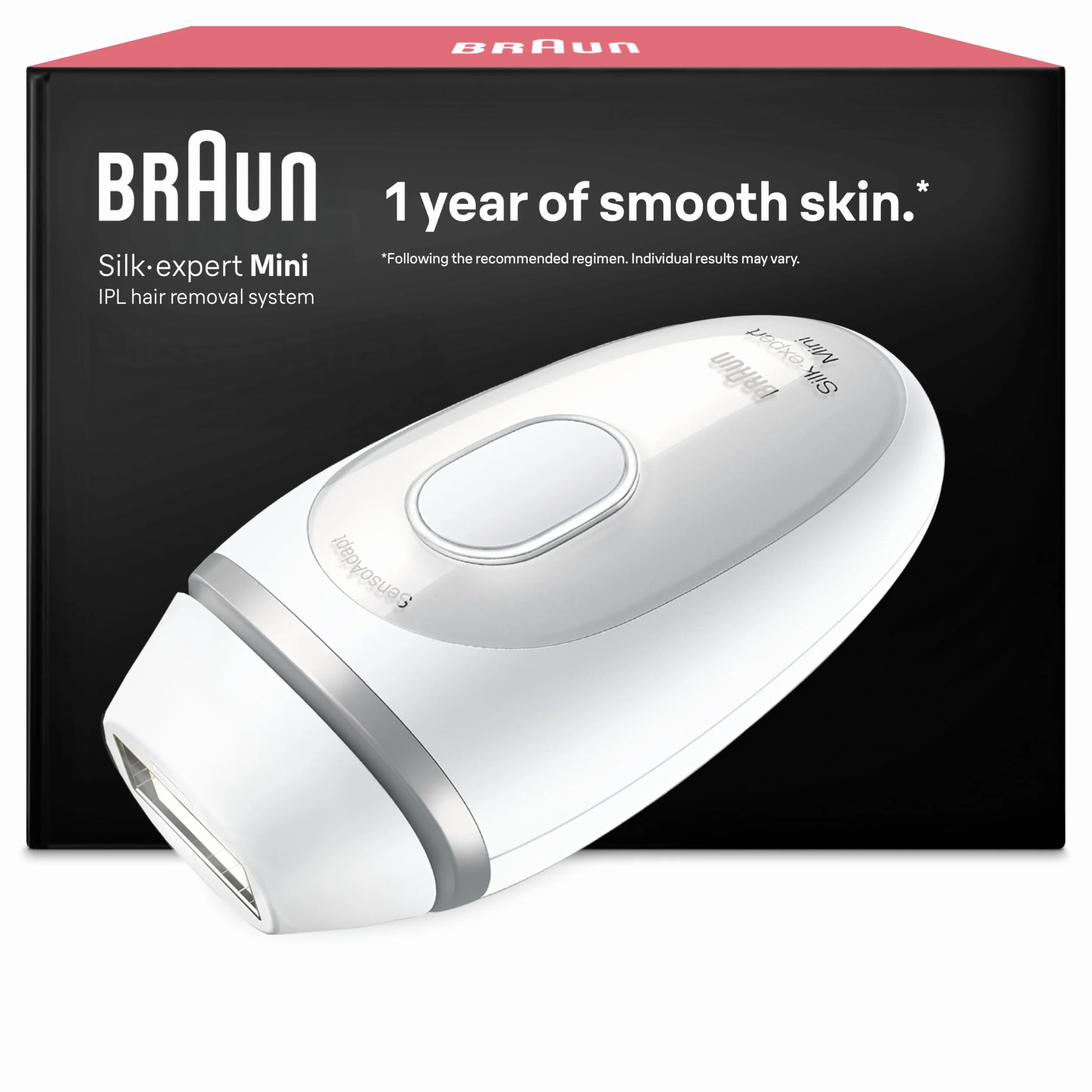 Braun Silk·expert Mini PL1100 Depiladora IPL, Reducción del Vello en Casa, Compacta, Blanca/Plateada