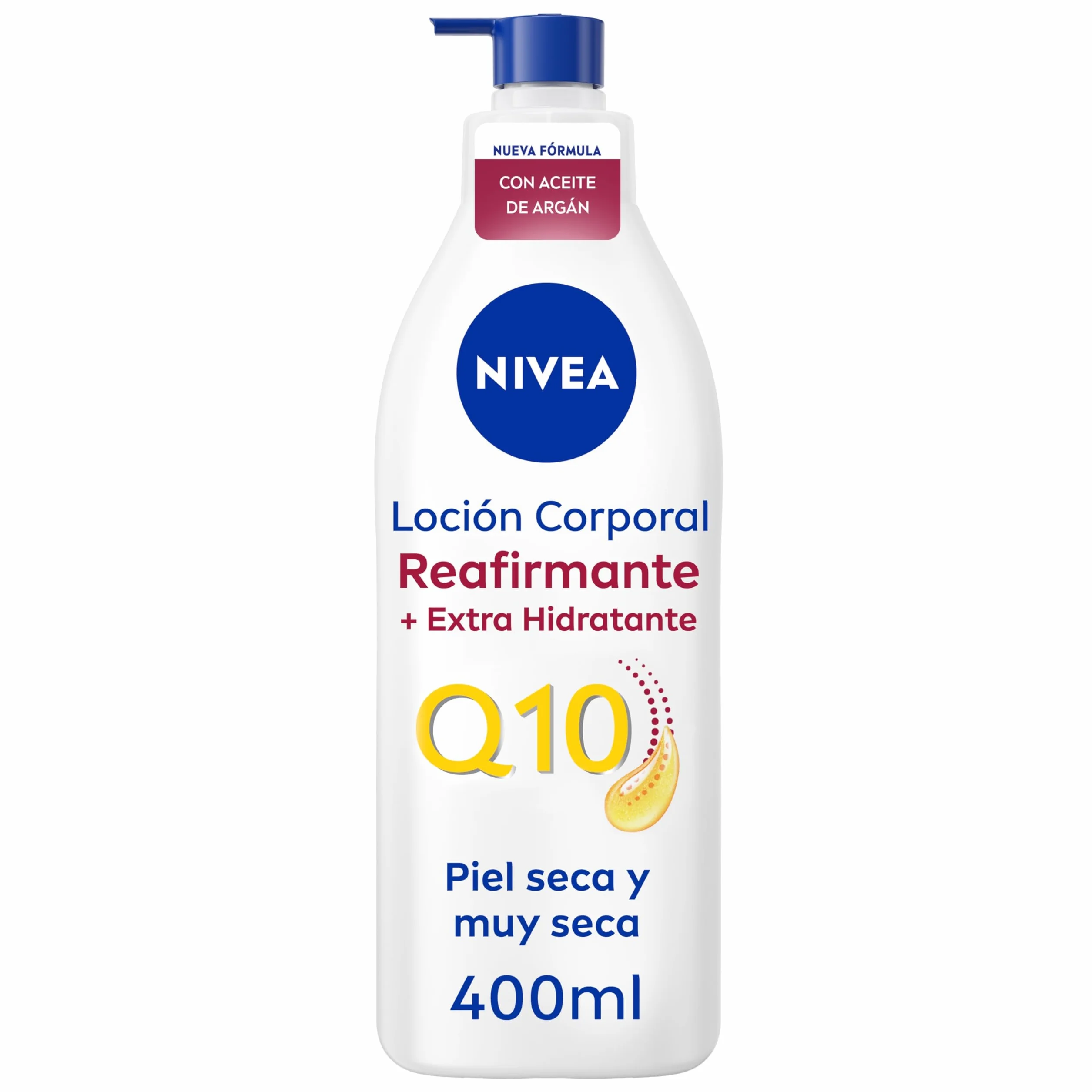 NIVEA Q10 Aceite de Argán Body Milk Reafirmante 400 ml loción corporal para piel seca