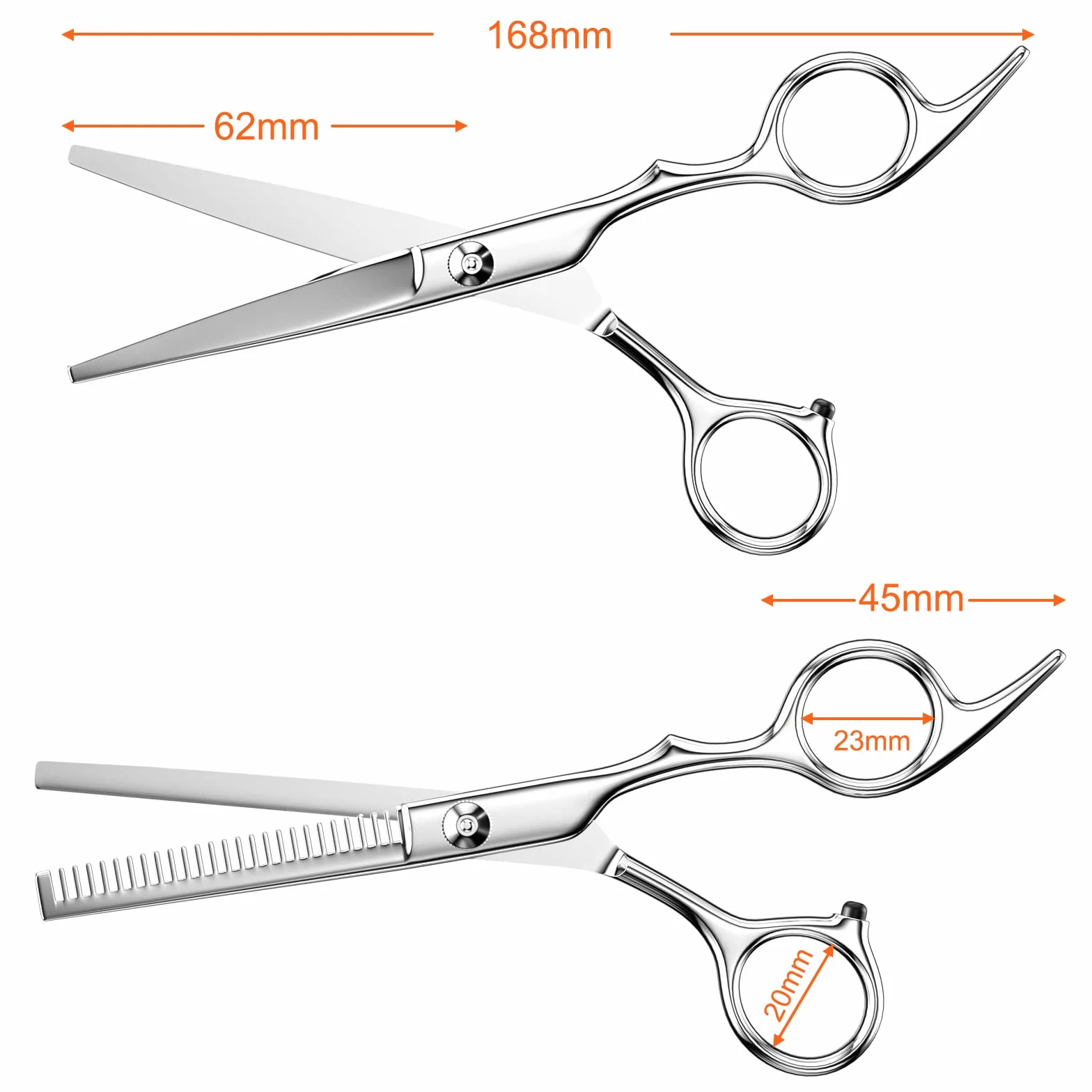 Uootach Tijeras de Peluquería 2 Piezas, Corte Ultra Afilado y Preciso, Adelgazar y Dar Forma
