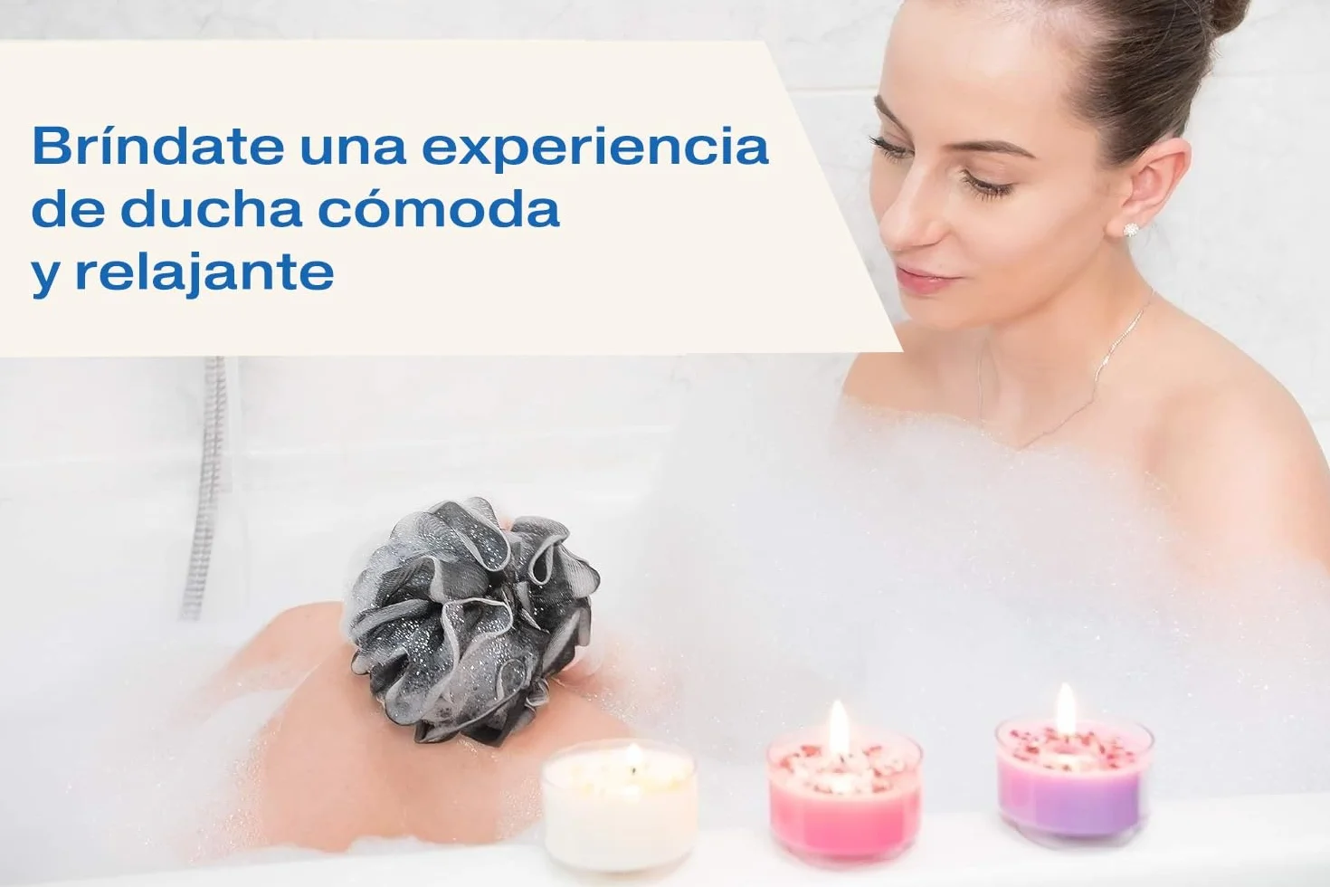 Tilcare Loofah de Ducha de Carbón XXL 90 g Paquete de 3 Esponja Exfoliante Corporal