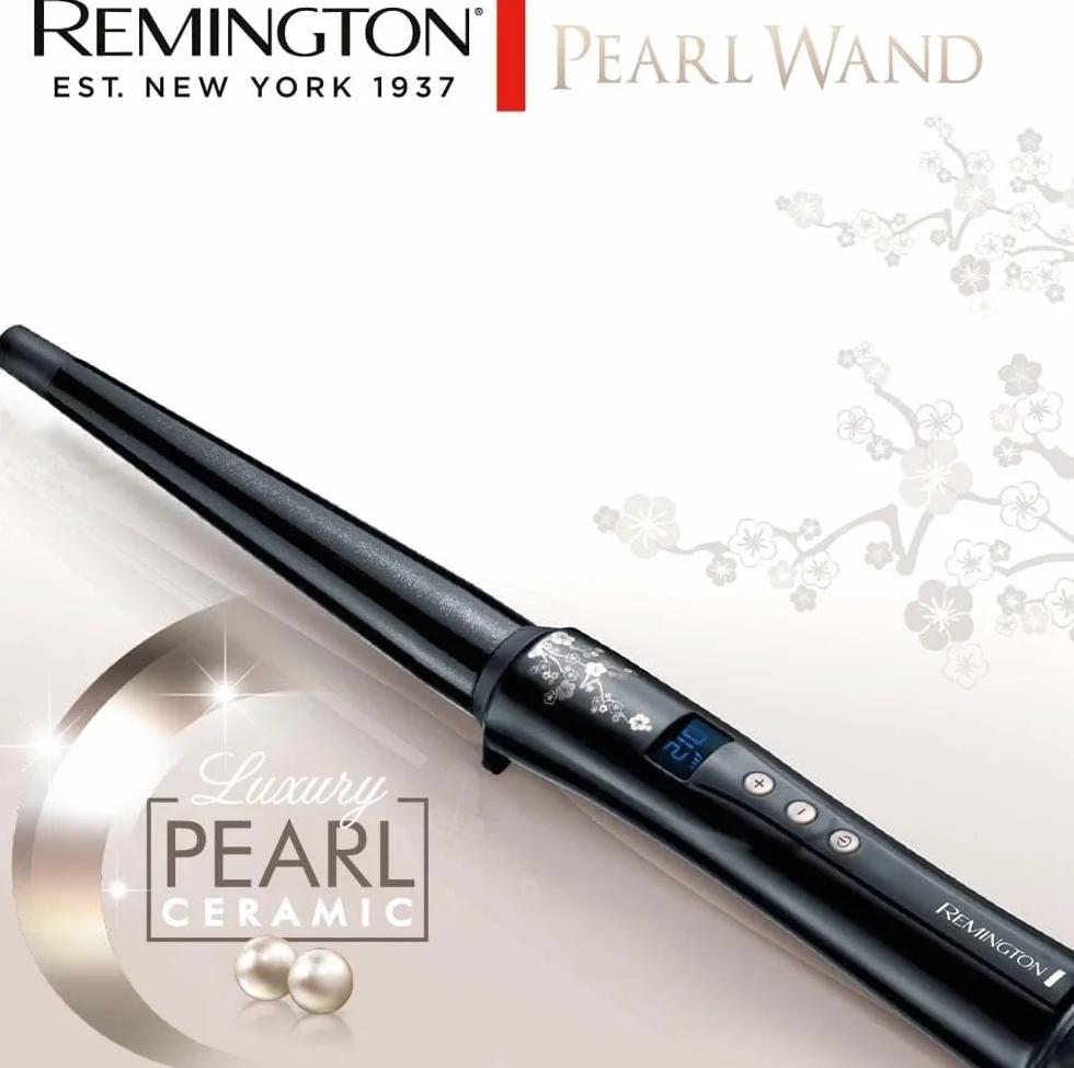 Remington Rizador Pelo Ondas cónico 13-25 mm Pearl revestimiento cerámico pantalla LCD 130-210 °C CI951