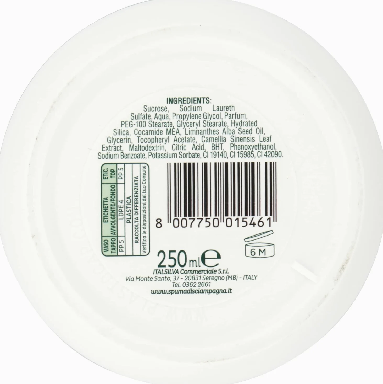 SPUMA DI SCIAMPAGNA Scrub per il corpo Purificante - Exfoliante corporal purificador, 6 x 250 ml + Polpa italiana Gourmet 400 g