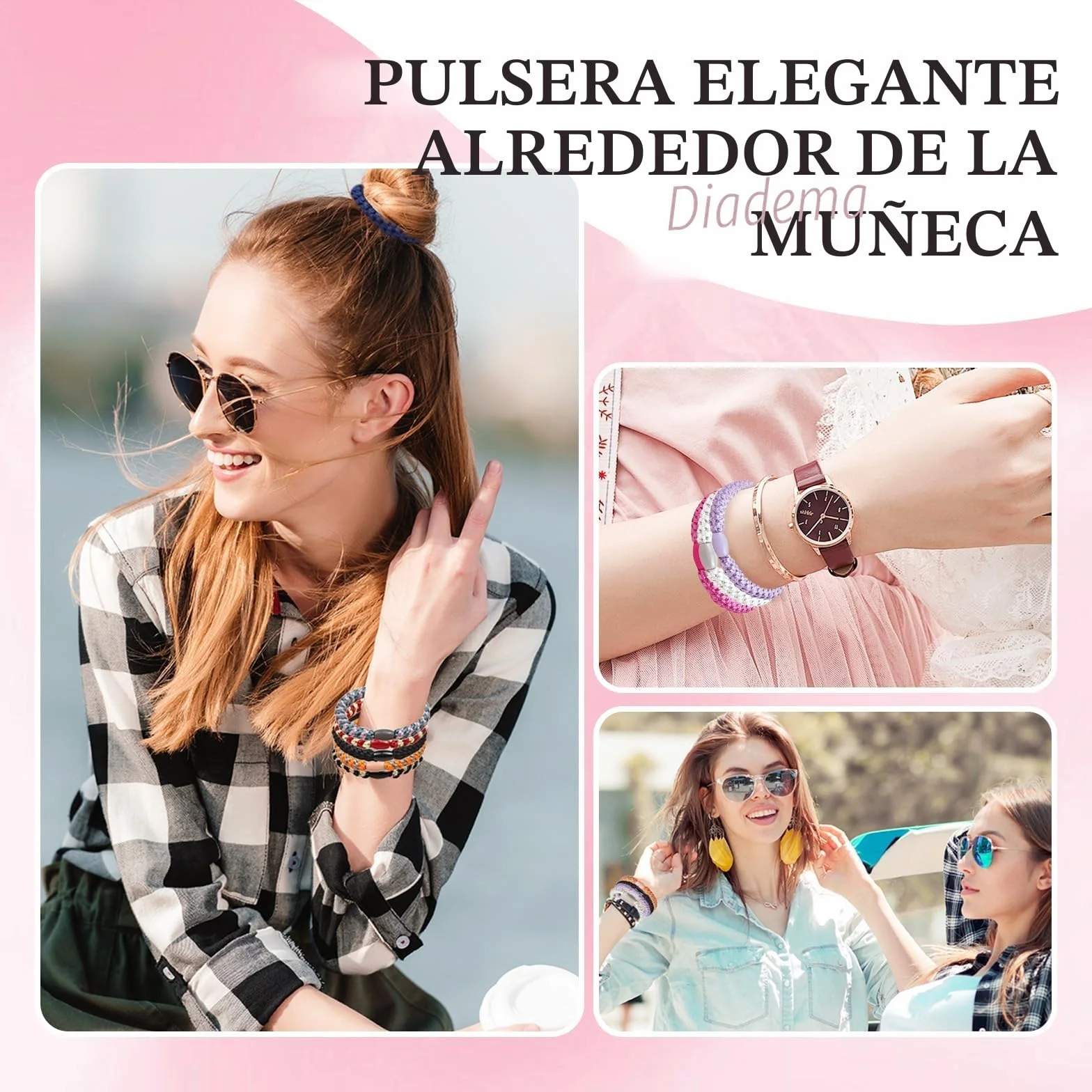 Sularpek 15 Piezas Gomas Elásticas para el pelo para Mujeres Multicolor, Bandas de Algodón Suave Tejidas sin Metal