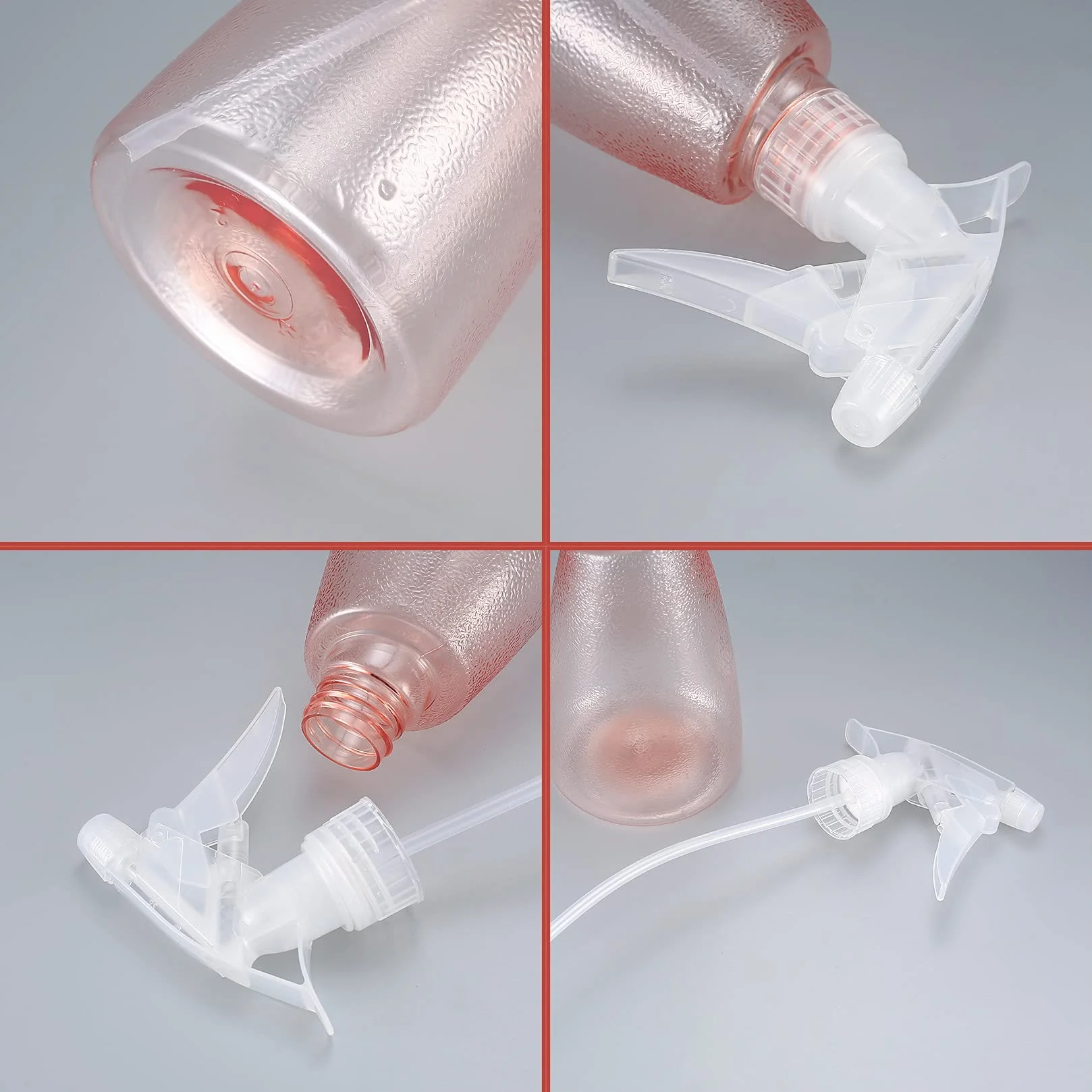 Botellas de pulverización 500 ml plástico para limpieza hogar jardín - rosa/verde