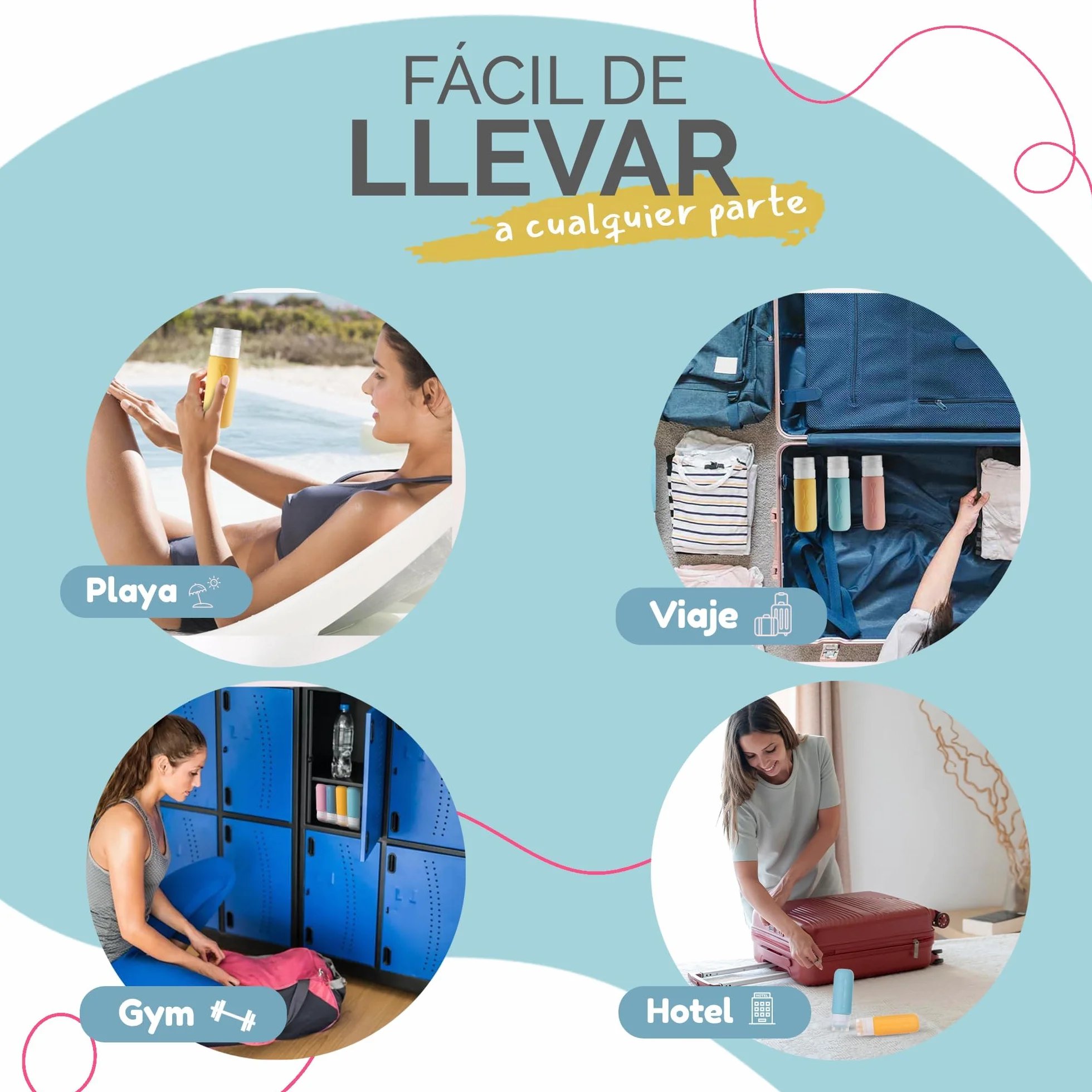 Botes Silicona Suave Rellenables 100ml Sin Fugas BPA Free Boca Ancha para Gel Champú Cremas Líquidos