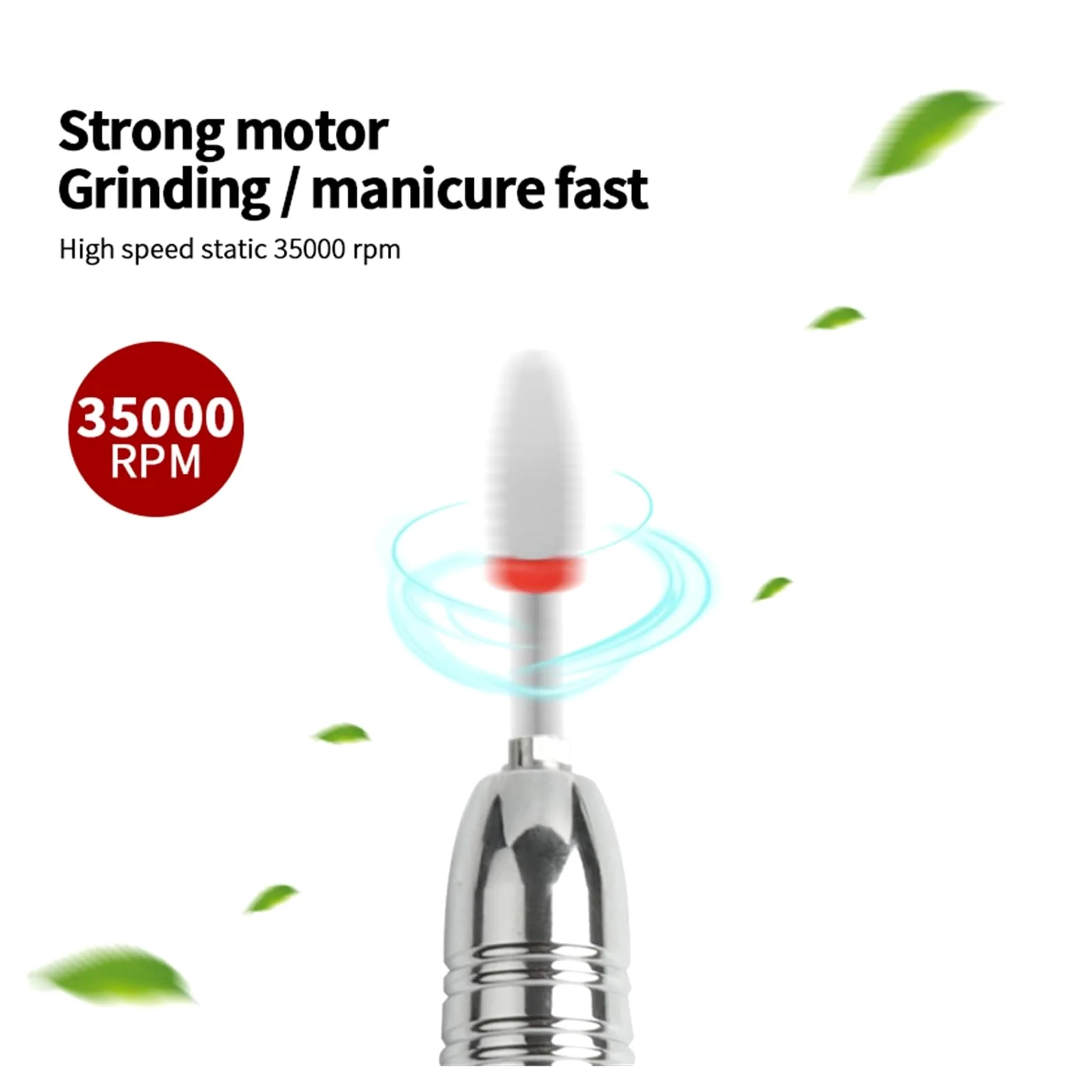 Torno de Uñas Eléctrico, Taladro eléctrico for uñas, juego de manicura y pedicura de alta velocidad de 35000RPM, suministros for uñas for profesionales, lijadora pulidora de uñas(Szary)