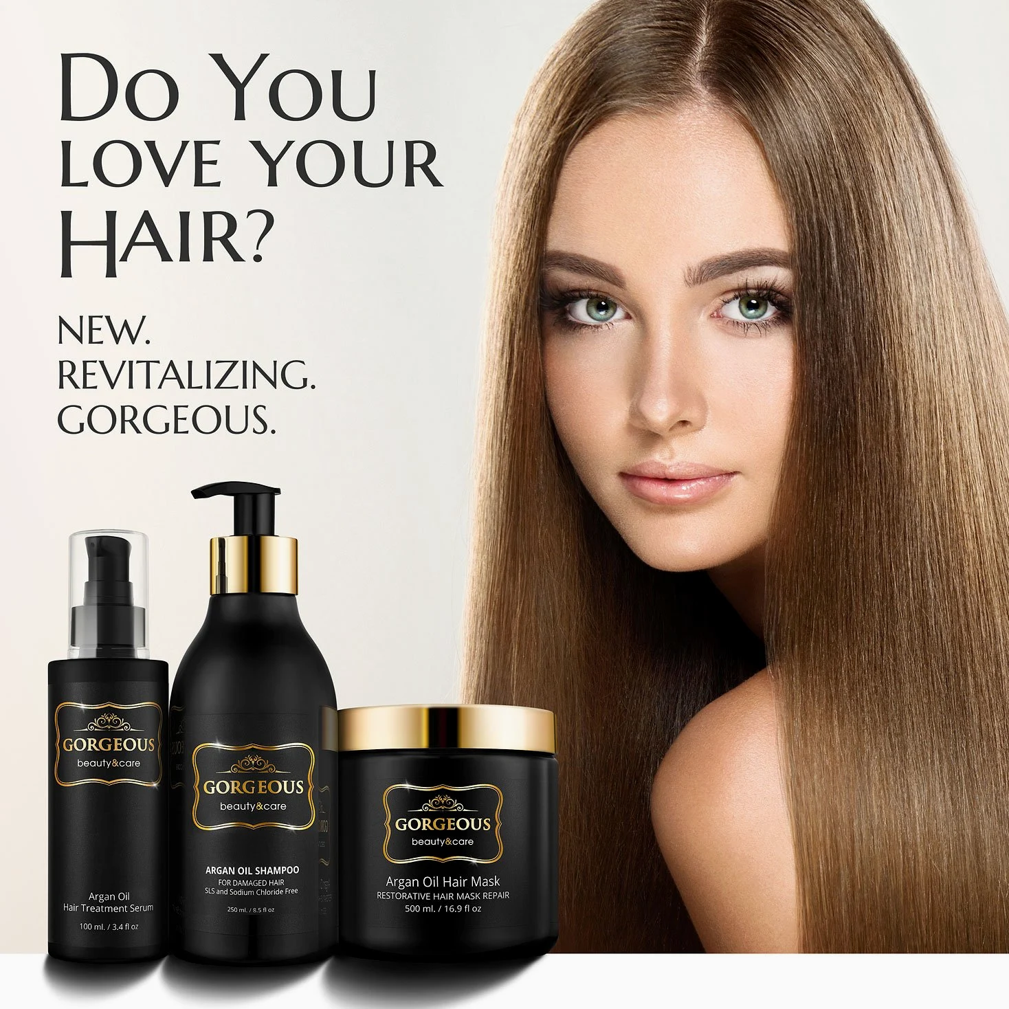 Set de 3 piezas de reparación de cabello con aceite de argán y aceite para proteger el cabello