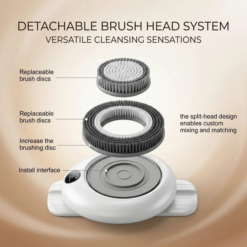 Limpiador eléctrico de espalda para ducha, cepillo exfoliante montado en la pared, limpiador corporal automático manos libres para duchas domésticas, limpia profundamente la espalda, 3