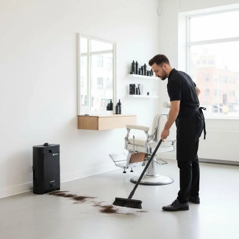 Cubo de basura aspirador automático para salón de peluquería