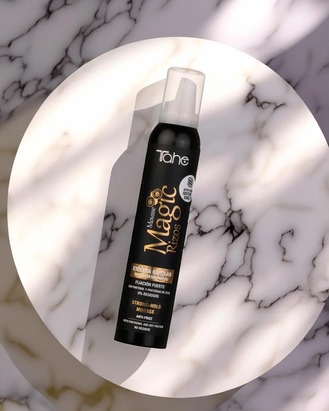 Tahe Magic Rizos Espuma fijación fuerte flexible antiencrespamiento cabello 200 ml
