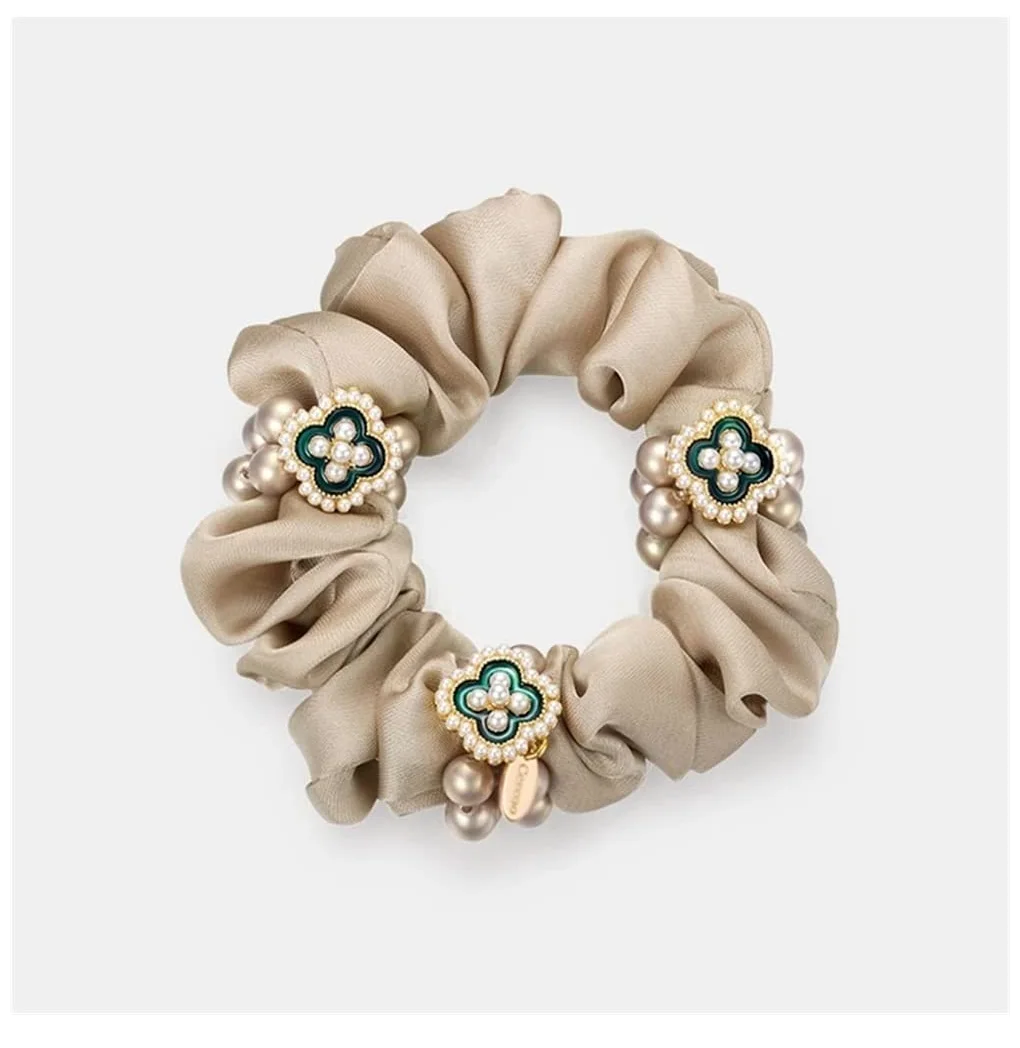 Coleteros Pelo Mujer Gomas Coleta De Perlas, Anillo Para El Cabello, Cuerda Para La Cabeza, Banda Goma Flores, Accesorios Para Para Cola Caballo Scrunchies Accesorios