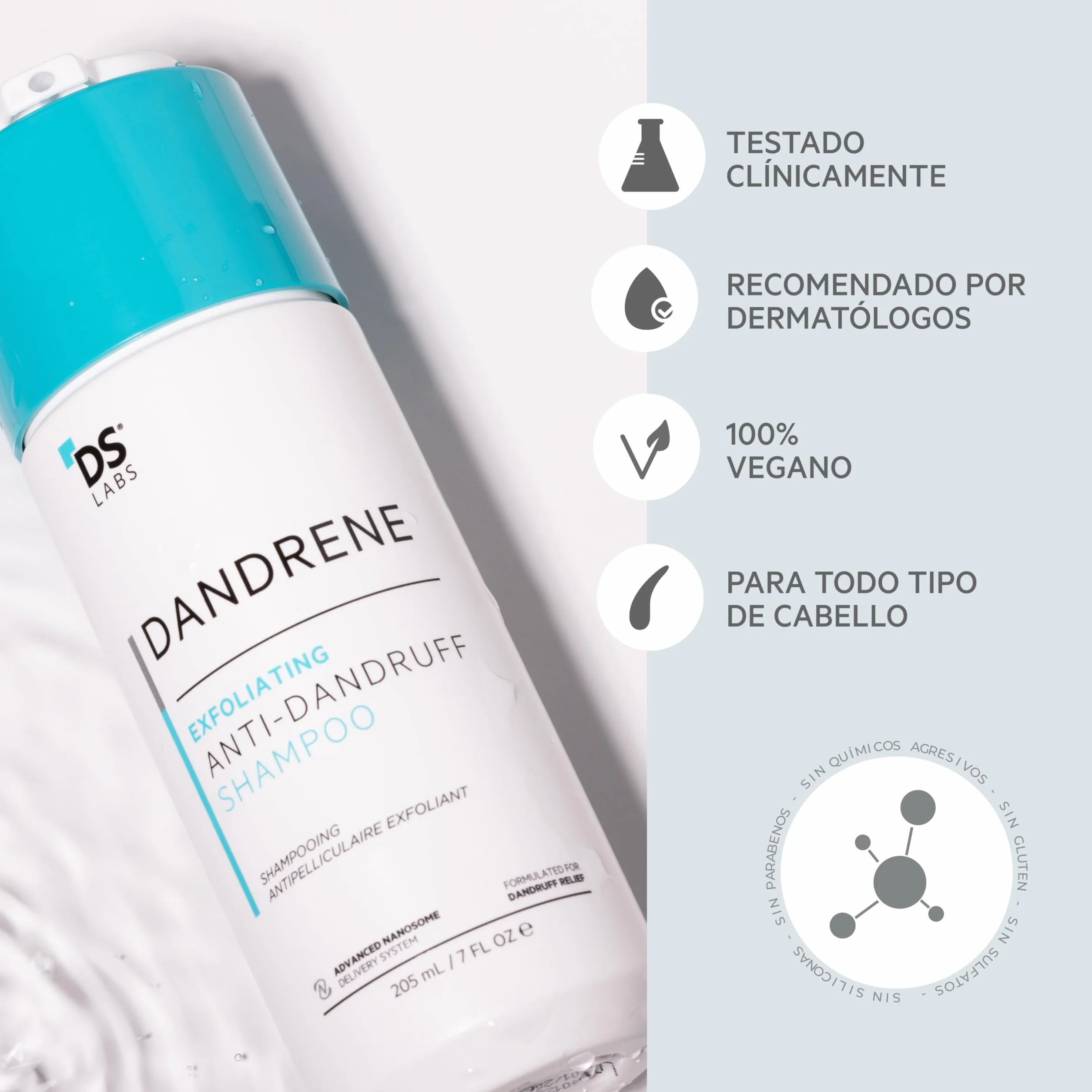DS Laboratories Dandrene Champú Exfoliante Anticaspa 205 ml