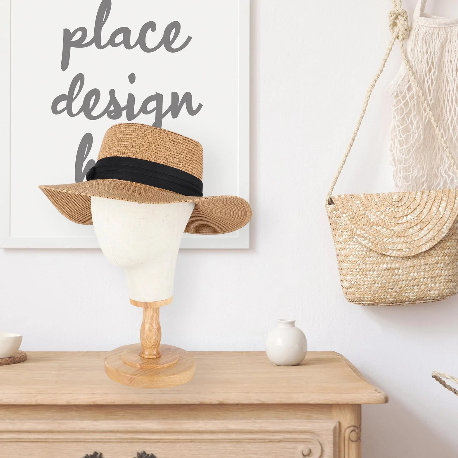 Cabeza de maniquí 21" 54 cm soporte para pelucas y gorras