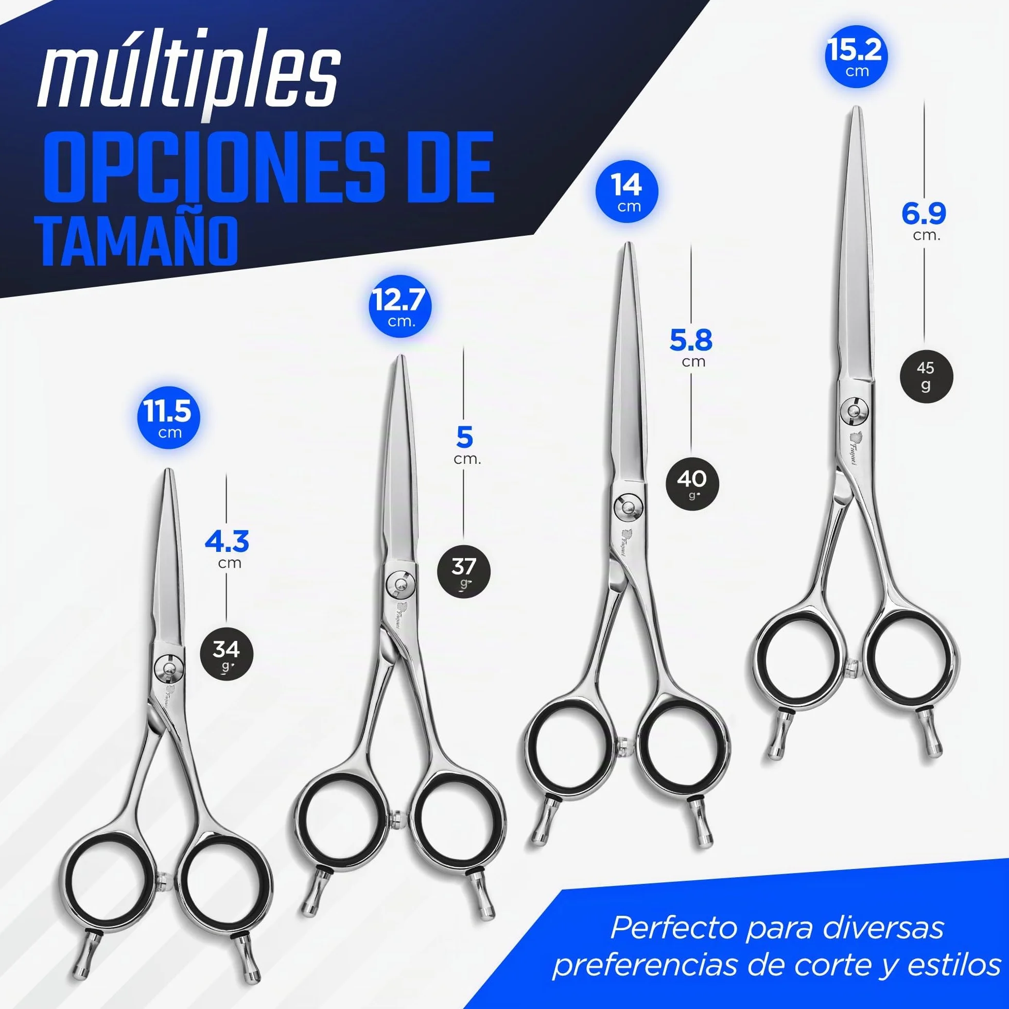 Tijeras Peluqueria Profesional 6 Pulgadas Cuchillas Finas Acero 440C