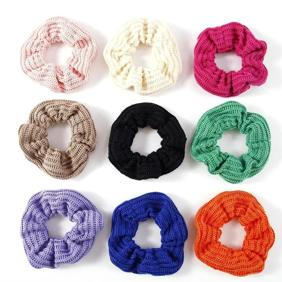 Coleteros para el pelo, lazos de satén para el pelo, lazos de seda para el pelo, anillos para trenzas, 10 unidades de bandas de lana para el pelo para mujer, accesorios para el pelo