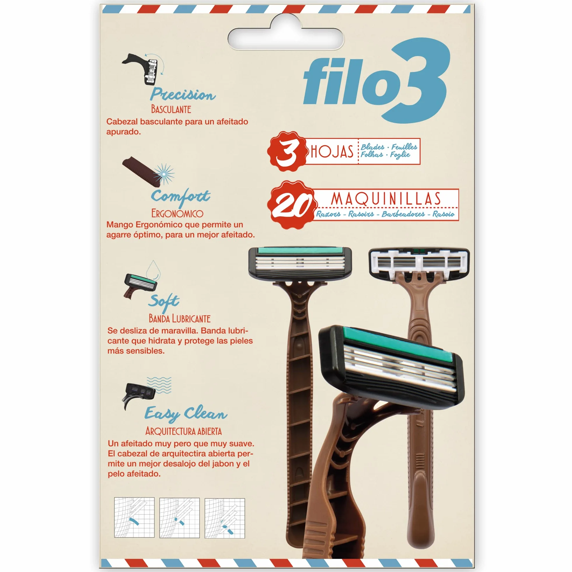 Filomatic Filo3 Maquinilla de Afeitar 20 Unidades
