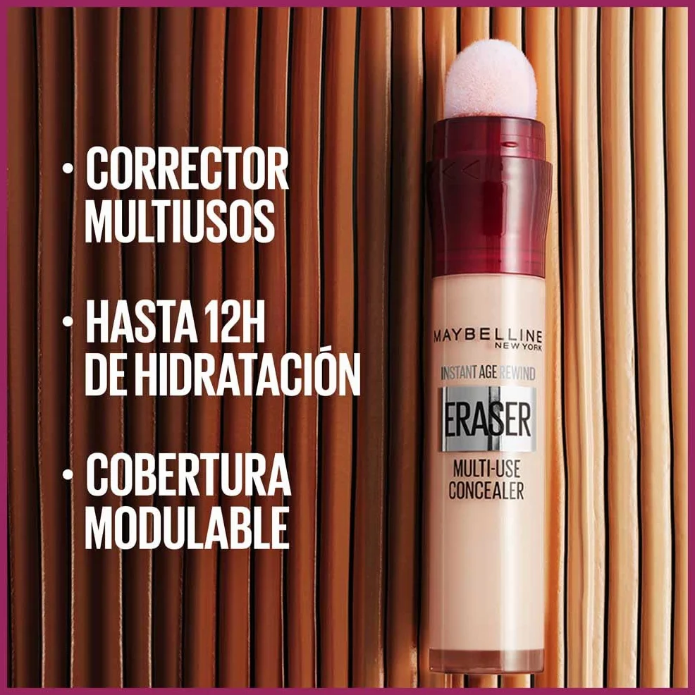 Maybelline New York Corrector Borrador de Ojos Cobertura Alta Hidratación 12h 01 Light 8ml