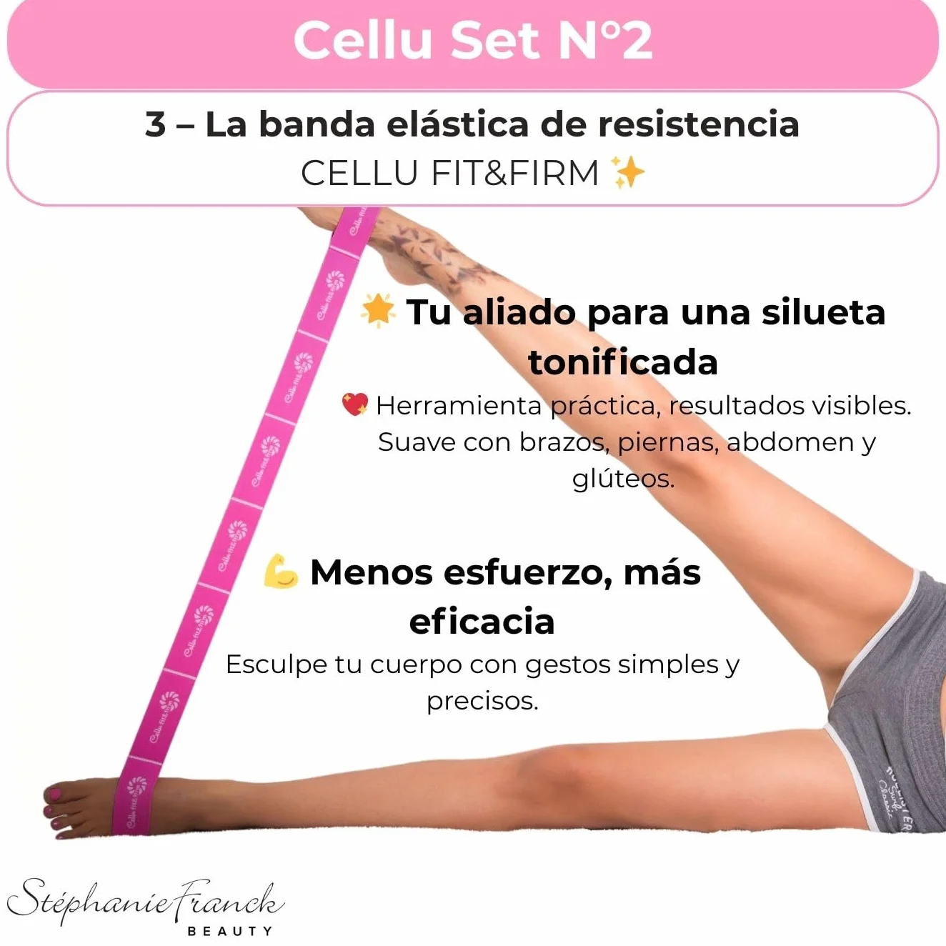 Stephanie Franck Beauty Set de Herramientas para Masaje N. 3 - Rodillo My Body Shaper, Ventosas My Cellu Shaper 5,5 cm, Banda Yoga, Metro