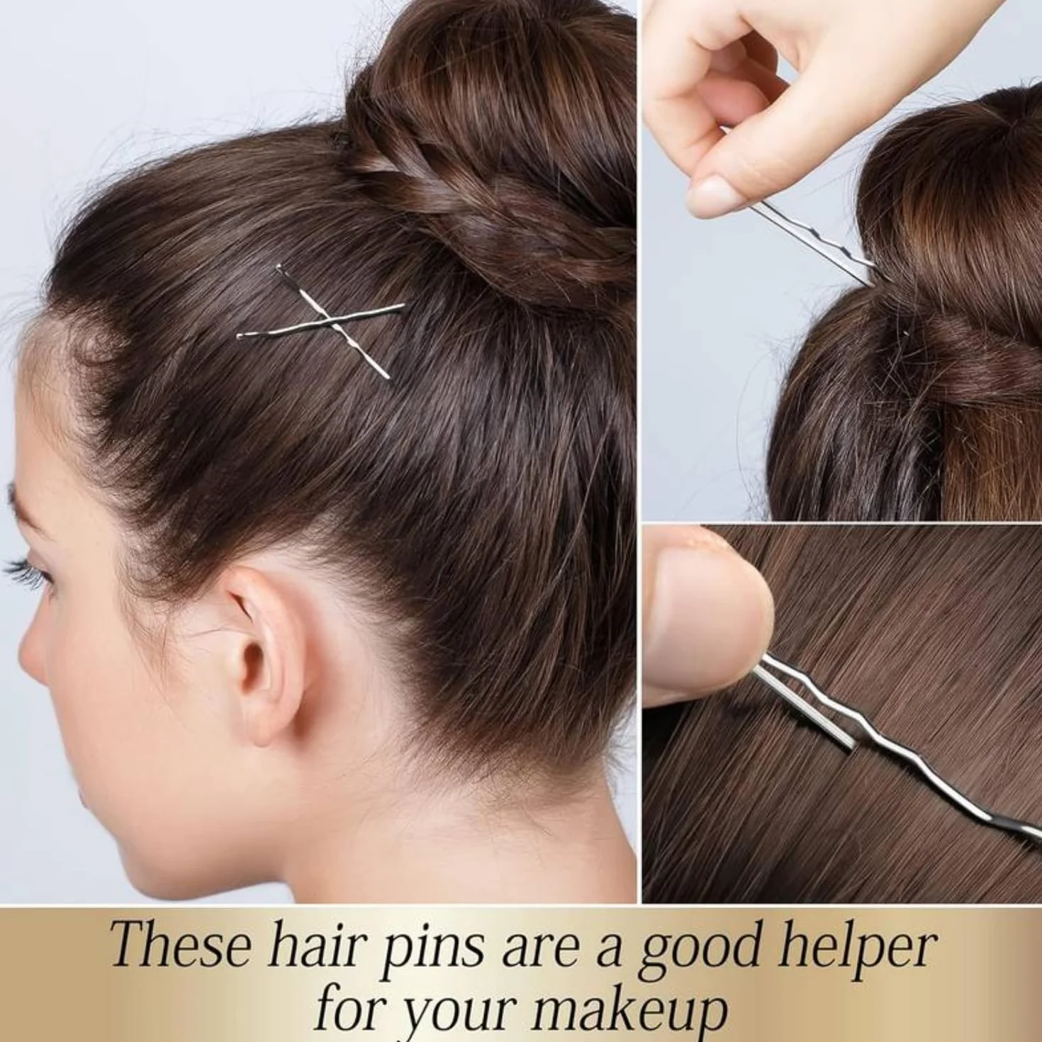 Pasadores de pelo Horquillas metálicas 5 cm Negro