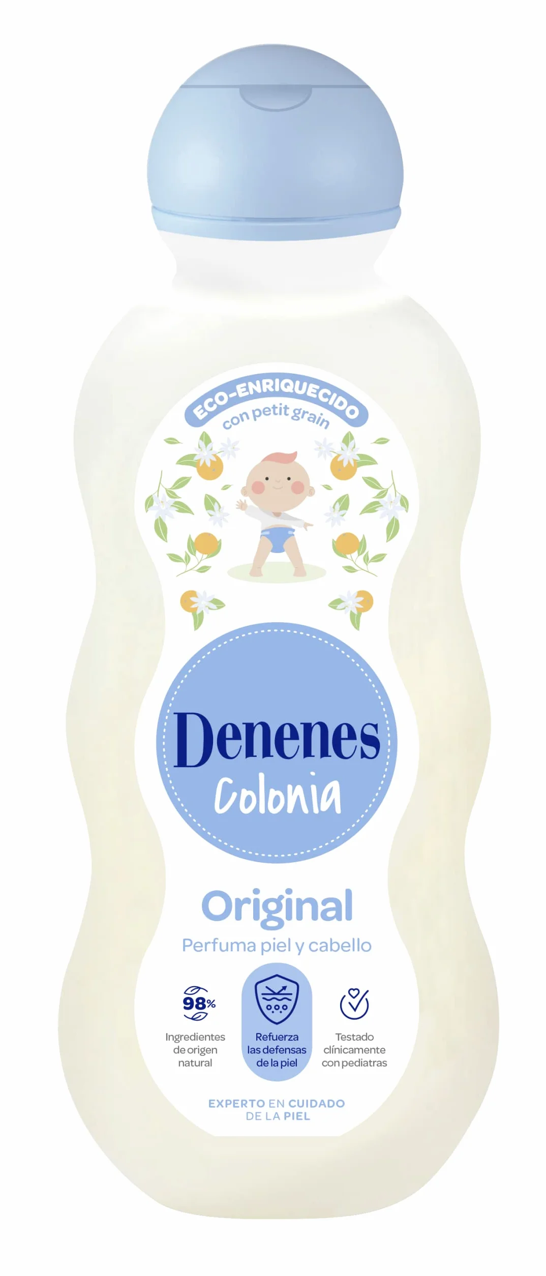 Denenes Original Colonia con Karité y Petit Grain 600 ml Perfuma Piel y Cabello 98% Ingredientes Naturales
