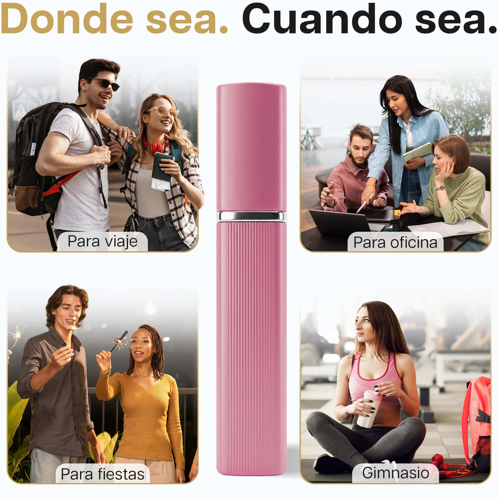 Atomizador Perfume Recargable 4PCS 10ml Aluminio Frasco Pulverizador Portátil
