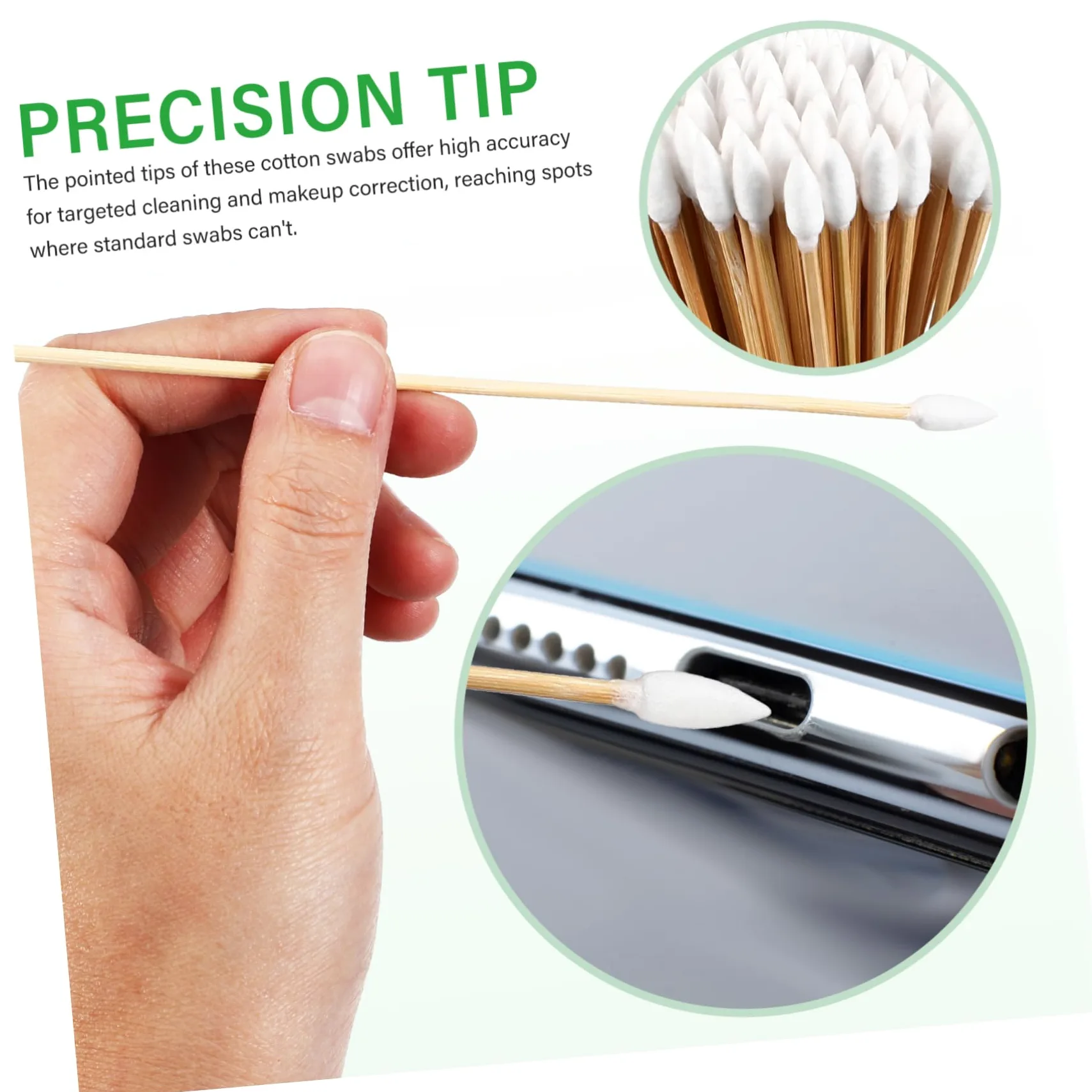Palillos Aplicadores De Maquillaje Hisopos De Algodón Para Oídos Hisopos Limpiadores Para Fines Cosméticos Puntas Para Baño Uñas De Oídos Puntas Para Remover 500 piezas*4