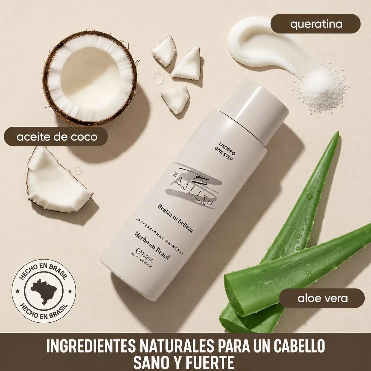 Alisado Brasileño Premium con Queratina 150 ml Anti Frizz Brillo Intenso