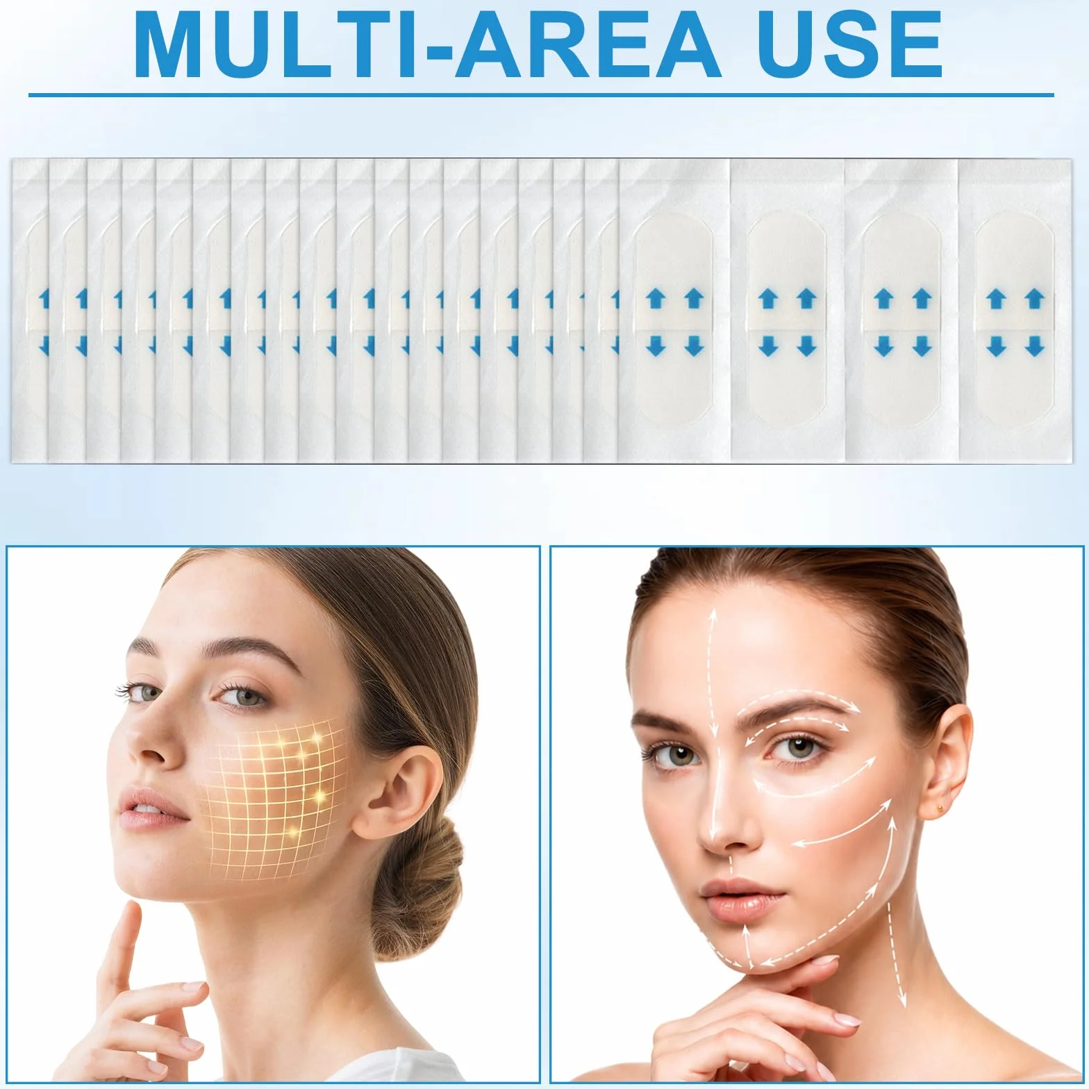 240 Piezas Cinta Lifting Facial Antiarrugas Resistente al Agua Efecto V-Line