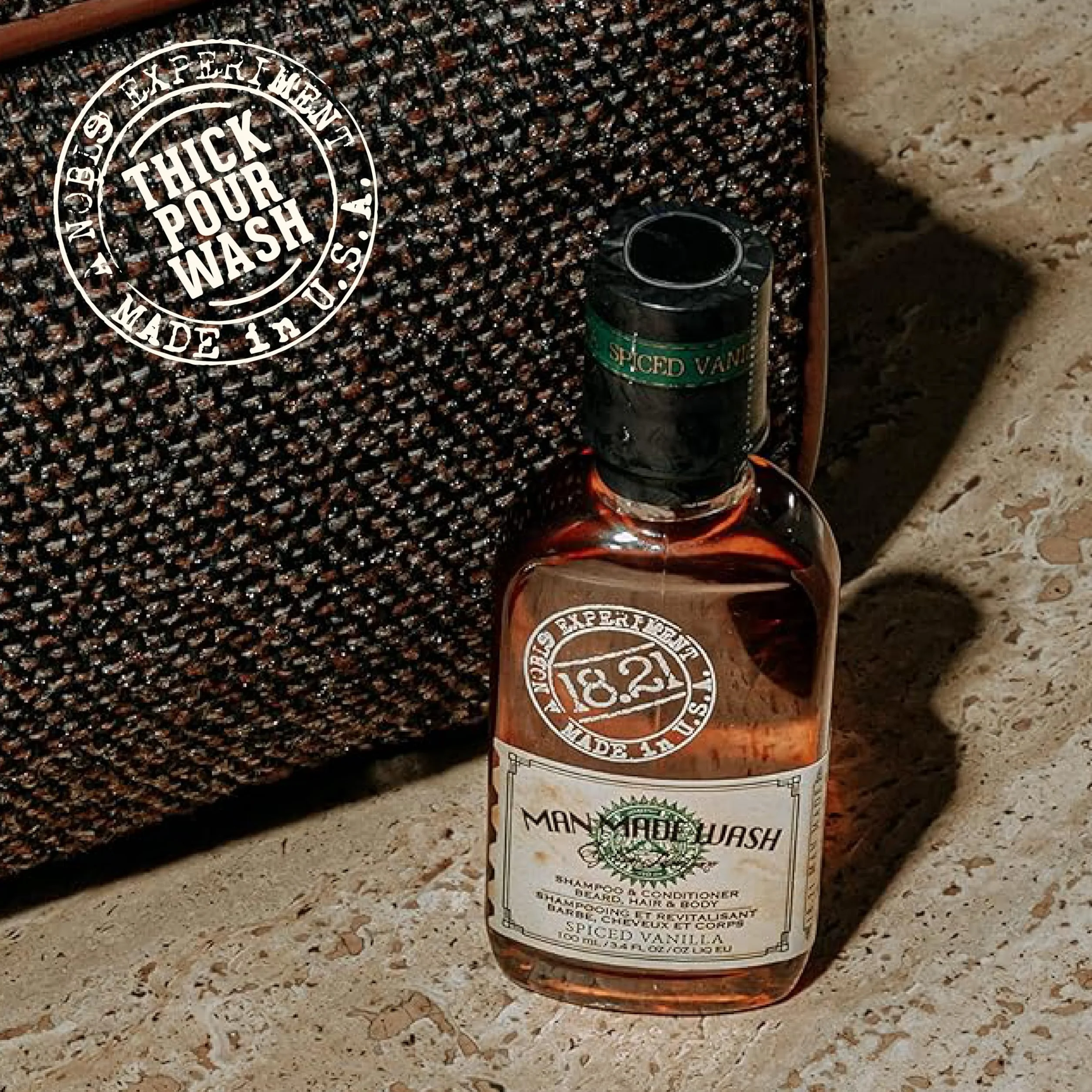 Man Made Wash - Spiced Vanilla 18.21 Man Made for Men 32 oz 3-In-1 Shampoo, Conditioner and Body Wash