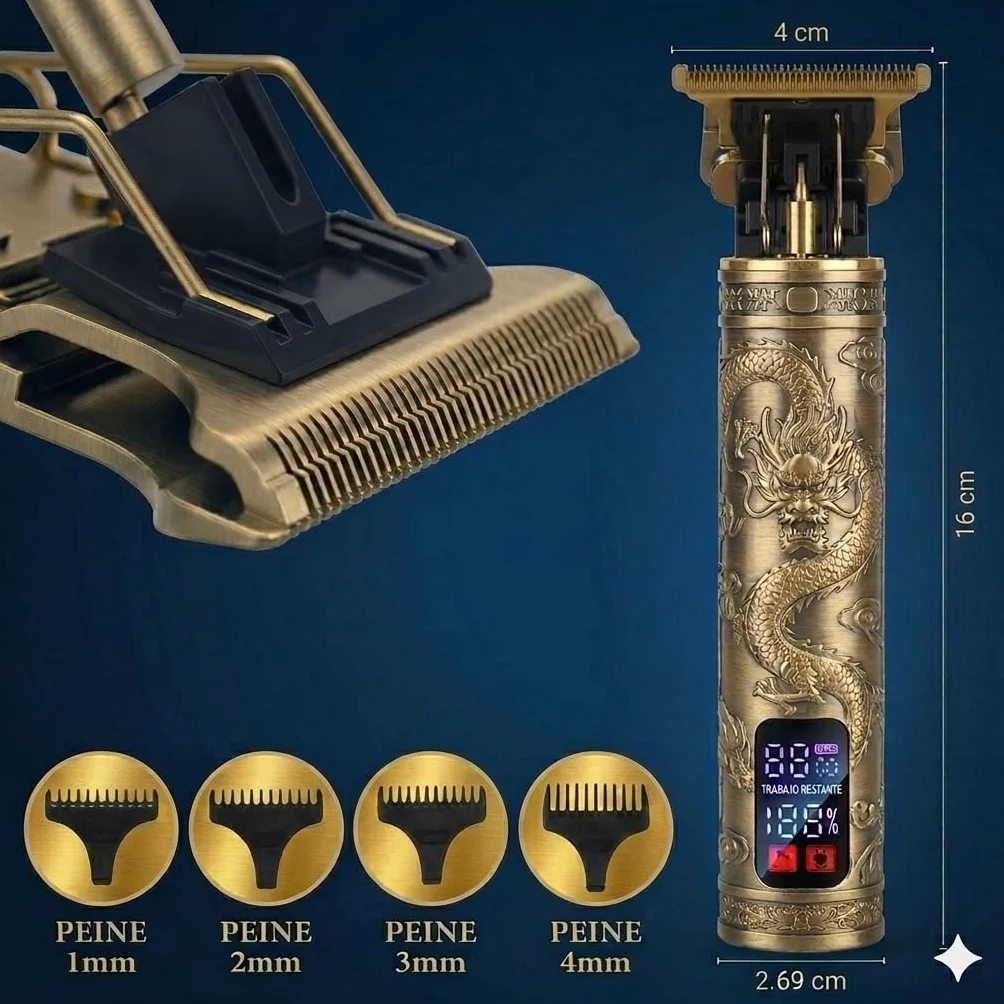 Maquina Cortar Pelo Hombre Profesional, Afeitadora Cortadora Eléctrica 3 Vel, Recortar Barba sin Cable