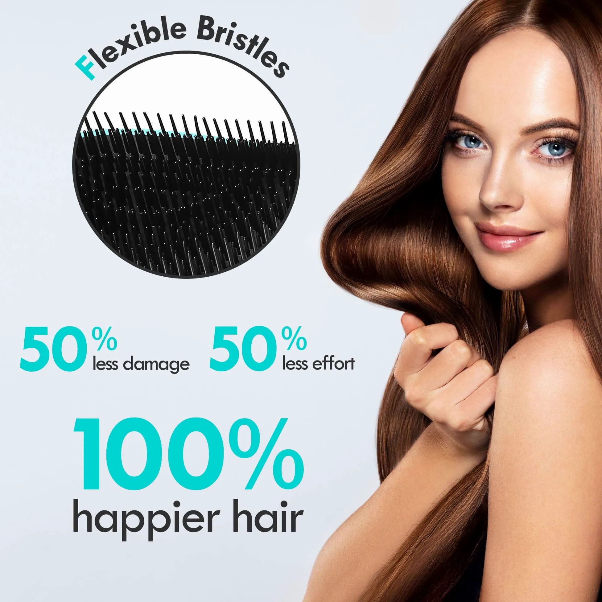 Juego de 2 cepillos para desenredar el cabello, con cerdas ultra suaves para eliminar enredos sin esfuerzo, para cabello rizado dañado seco y húmedo para hombres, mujeres, niñas, niños, morado