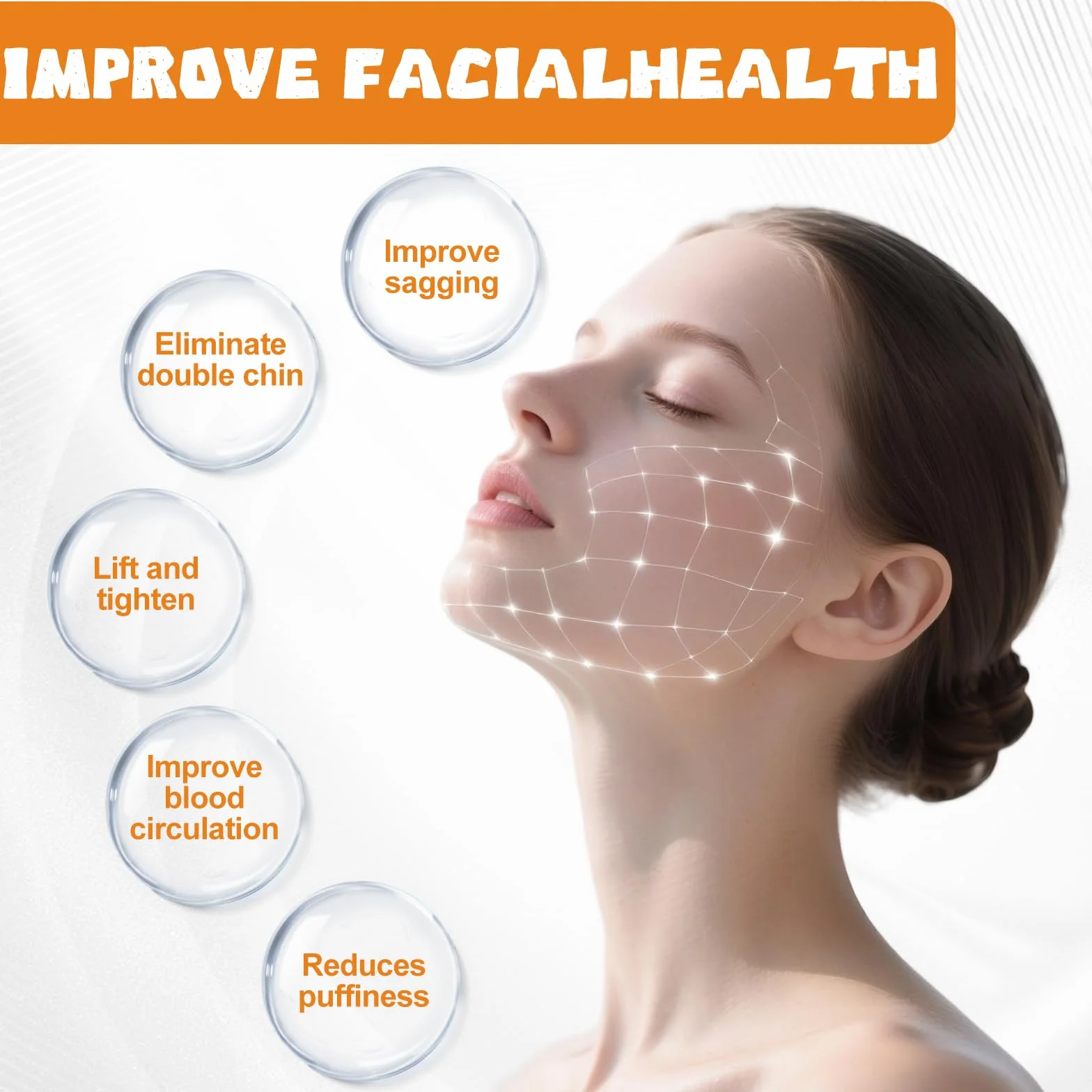 Cepillo Facial de Linfa Drenaje Linfático Masajeador para Cuidado Facial y Mentón (Marrón)