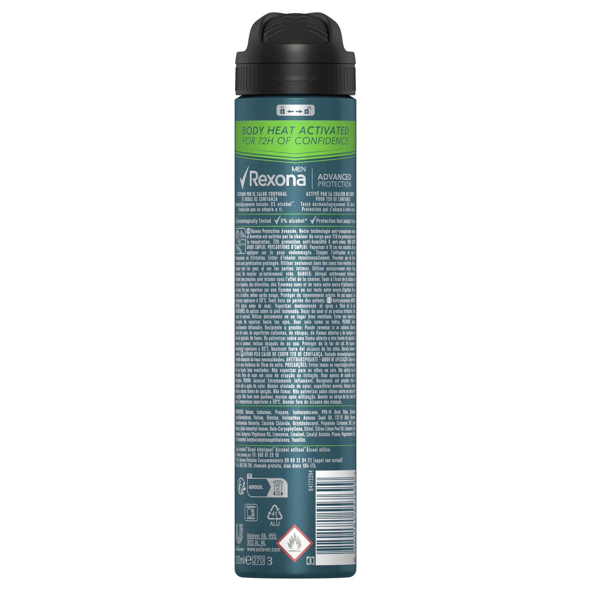 Rexona Men Desodorante Antitranspirante en Aerosol Quantum Dry 200 ml