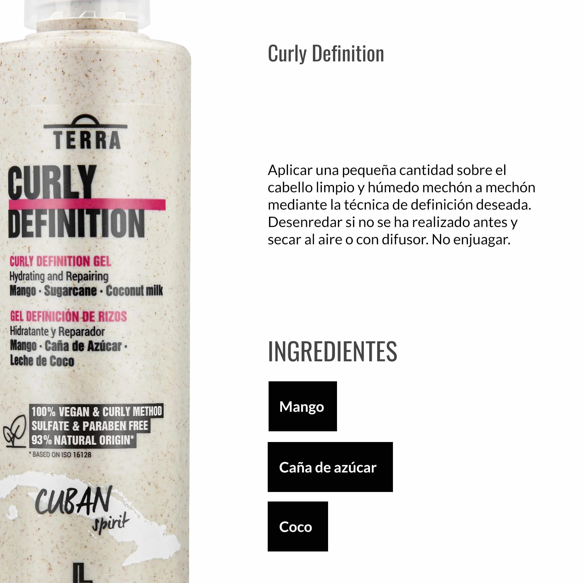 LENDAN Gel Definidor de Rizos 275 ml Terra Curly Definition - Rizos Definidos sin Apelmazar