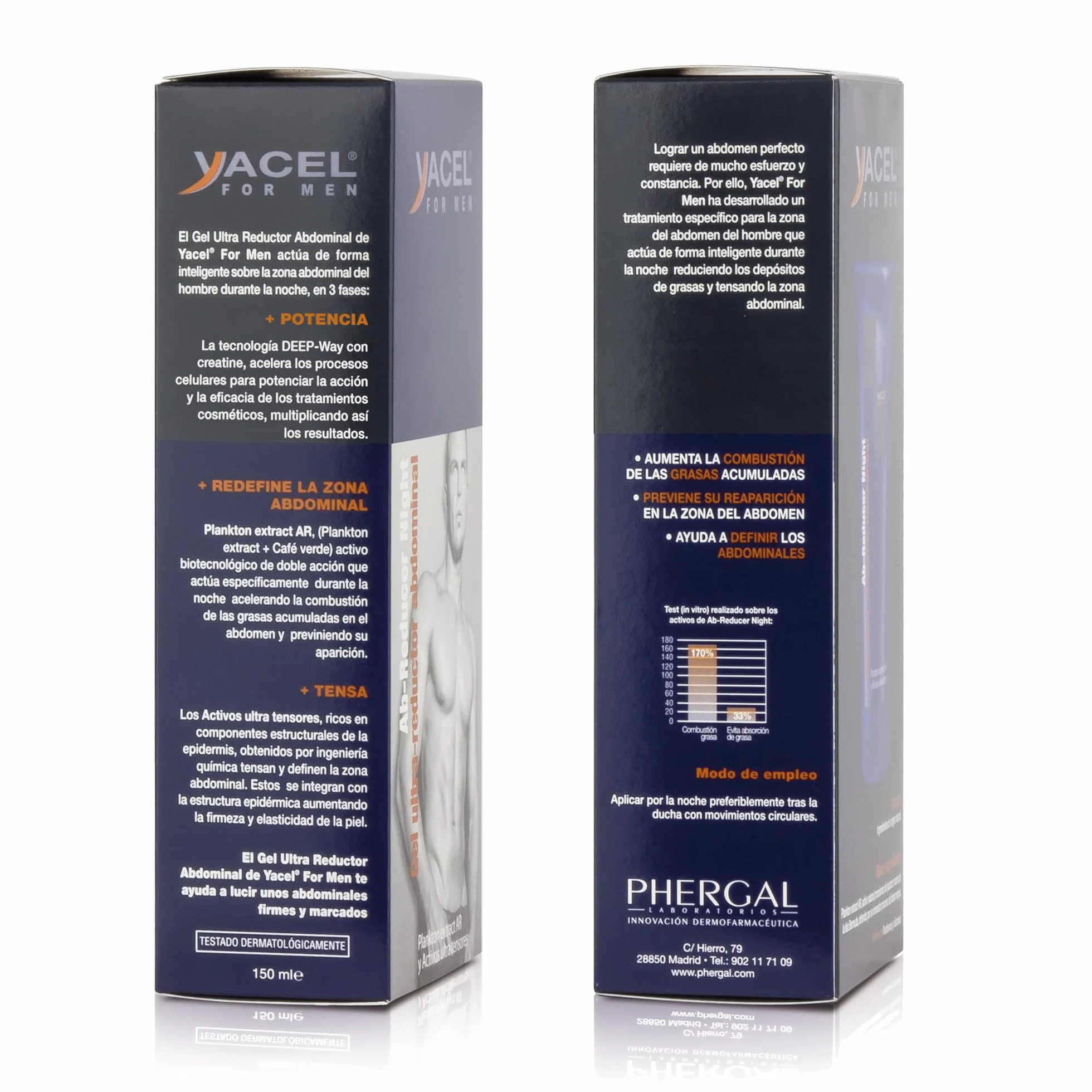 Yacel AB-Reducer Night Gel Ultra Reductor Abdominal y Quemagrasas 150ml