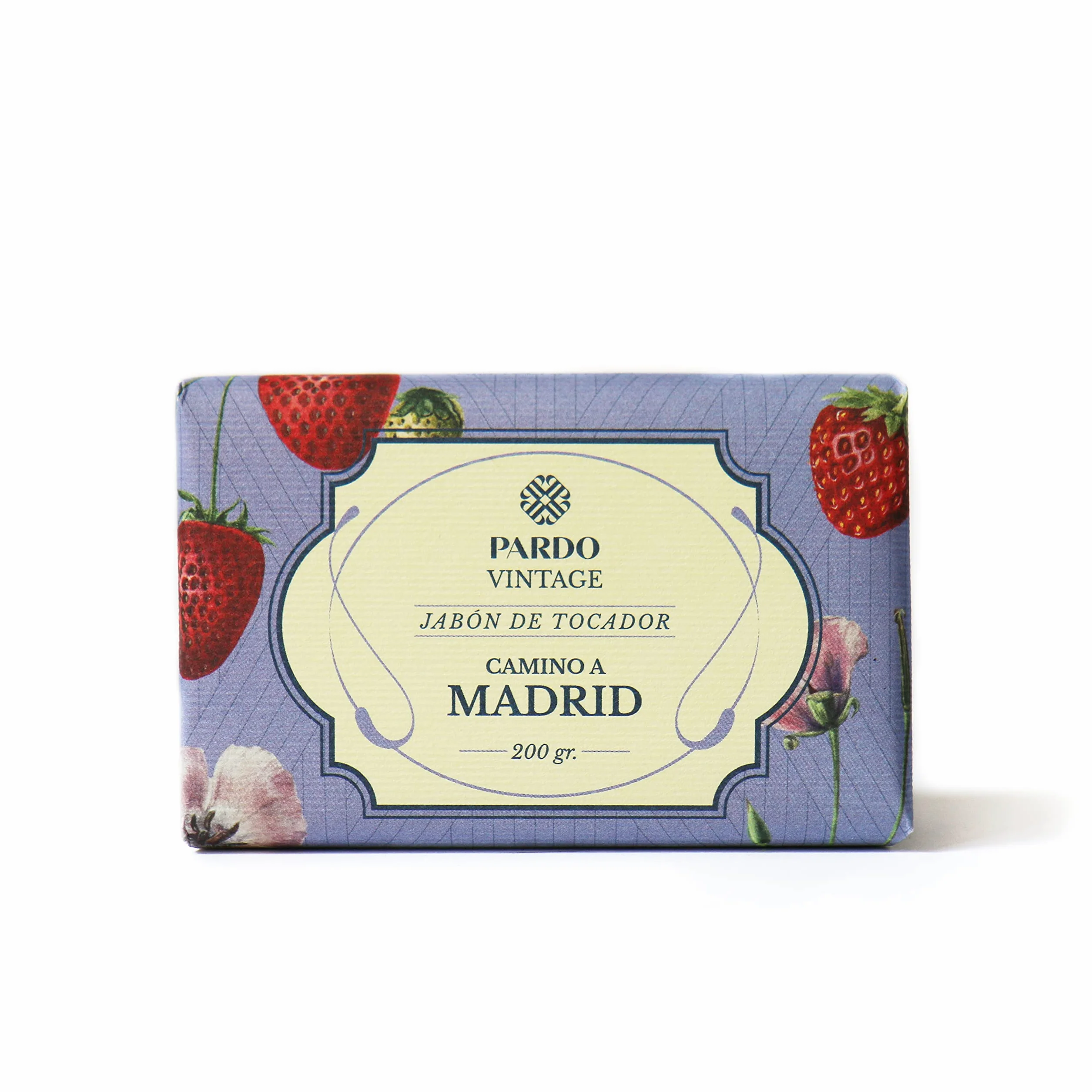 Pardo Jabón Natural Vintage Camino a Madrid Fresa y Violeta 200 g Pastilla sólida