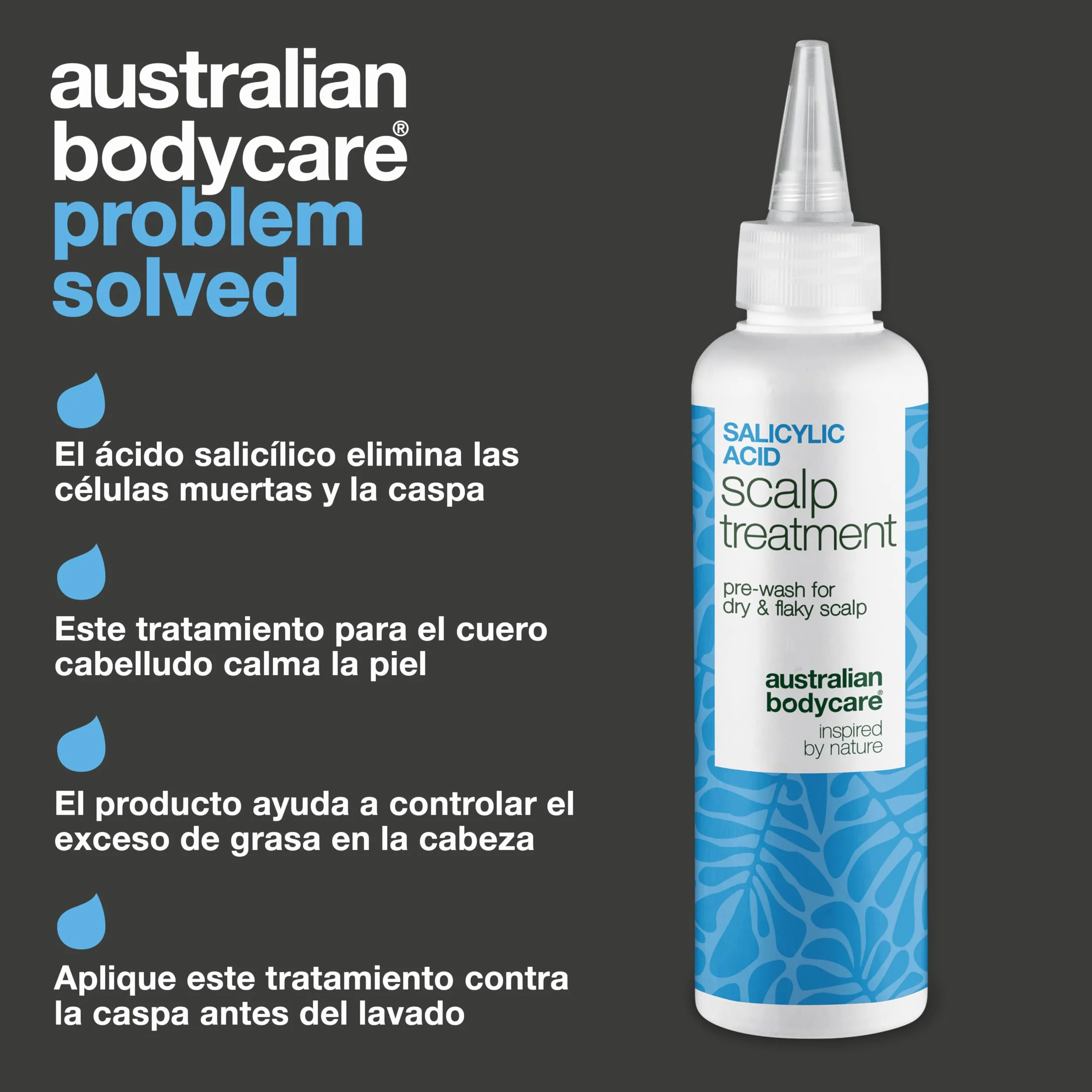 Peeling Cuero Cabelludo Ácido Salicílico Caspa Picazón Sequedad Tratamiento Pre-Lavado 10 Minutos Exfolia Limpieza Profunda Piroctone Olamine 150 ml