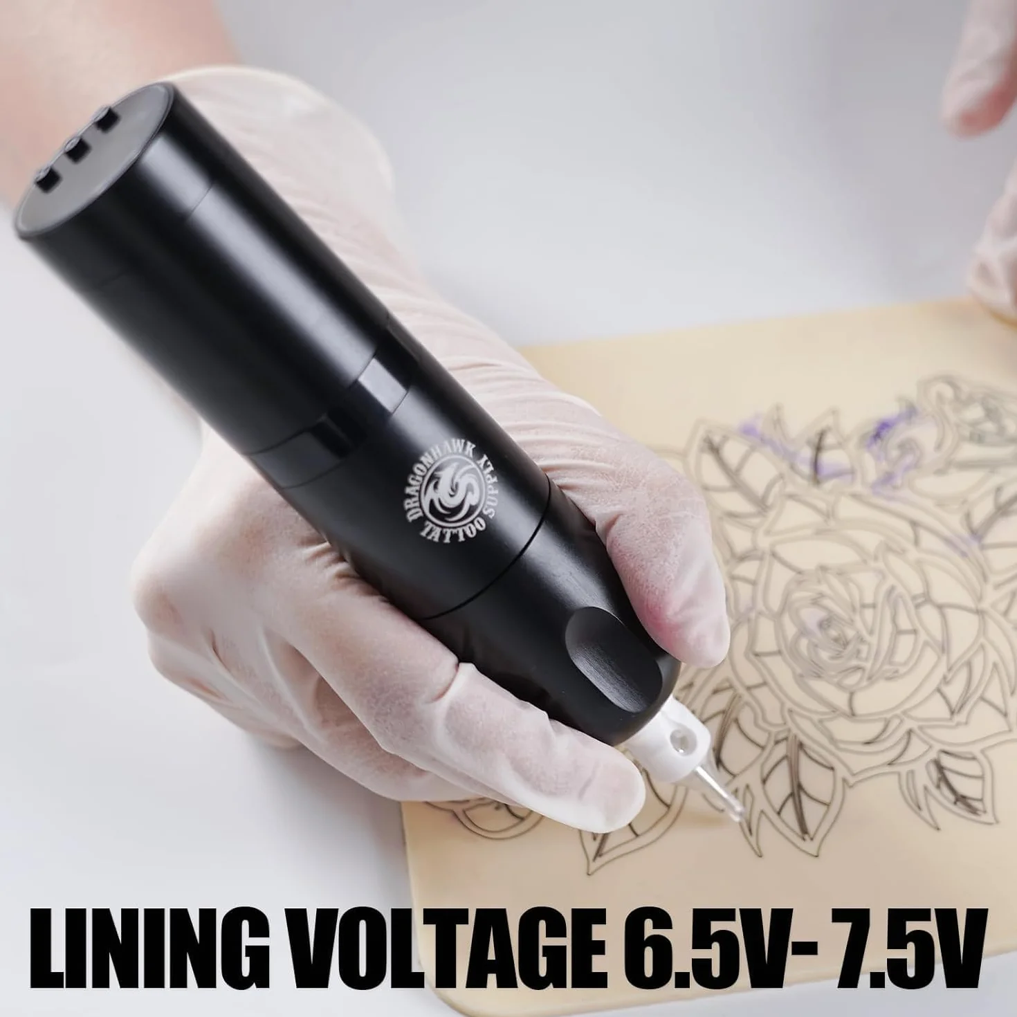 Dragonhawk kit tatuaje Completo X3 Máquina de tatuar rotativa Batería Tattoo Gun Inalámbrica Batería 1500mah agujas tatuaje de principiante