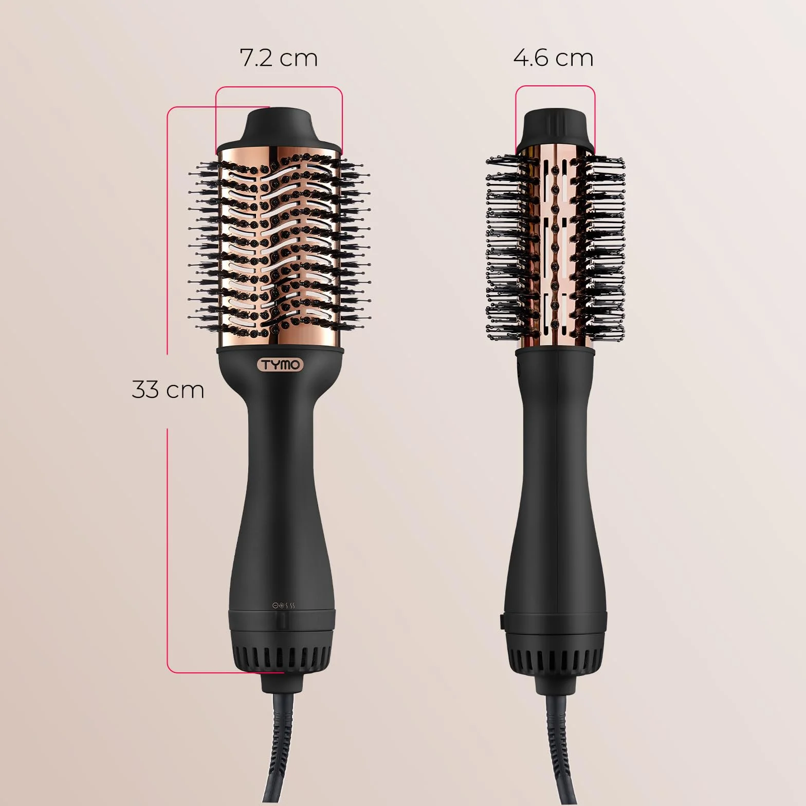 TYMO Cepillo Secador de Pelo 4 en 1 con Iones 1200W Dorado